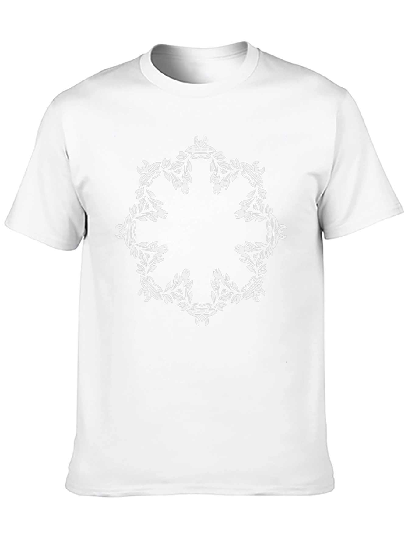 Black Tee with Floral Mandala Design