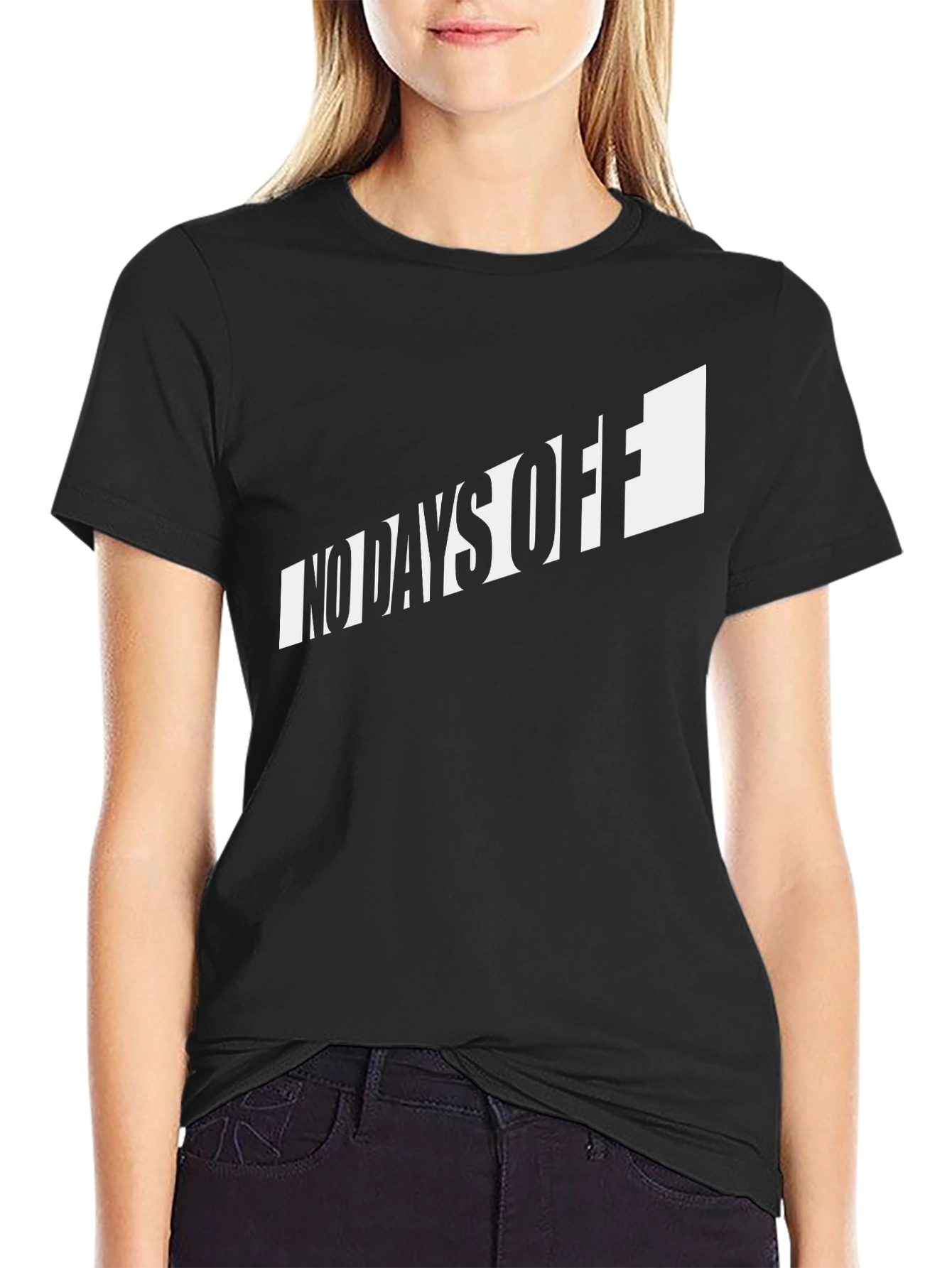 No Days Off Graphic Black T-Shirt