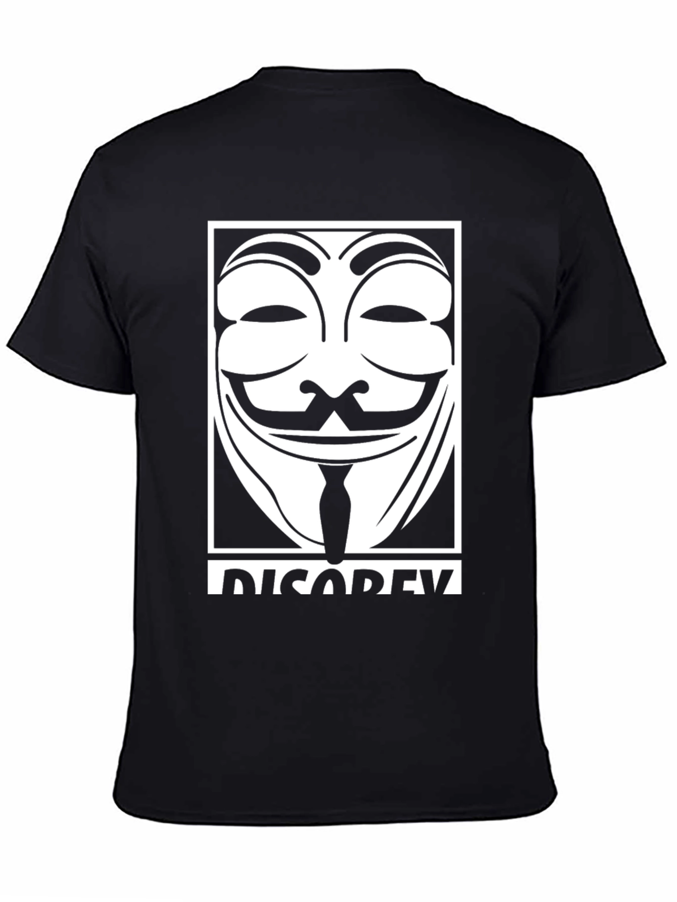Anonymous Mask Graphic Black T-Shirt - Disobey