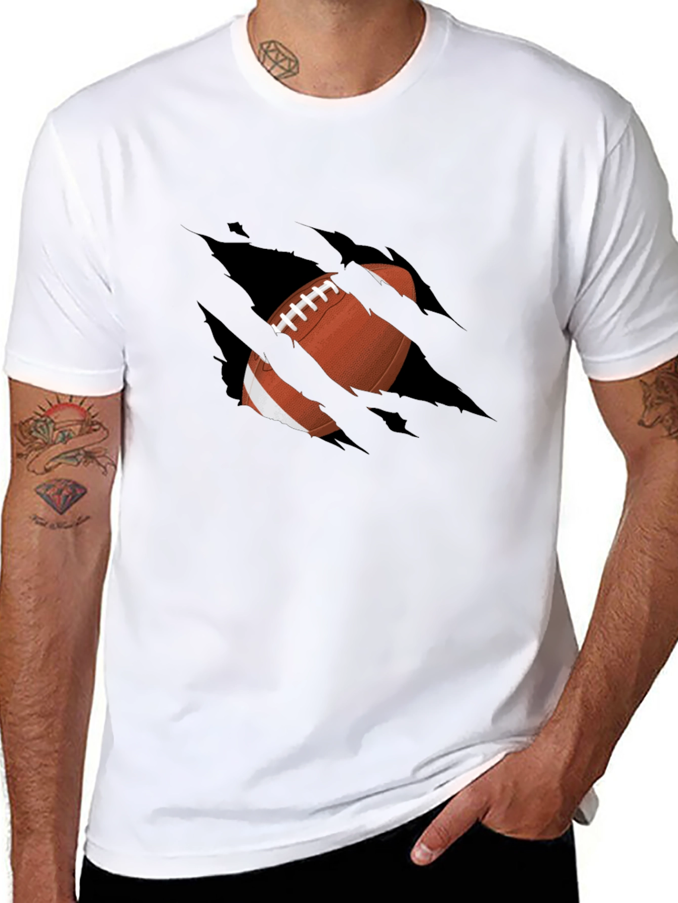 Football Graphic Black T-Shirt