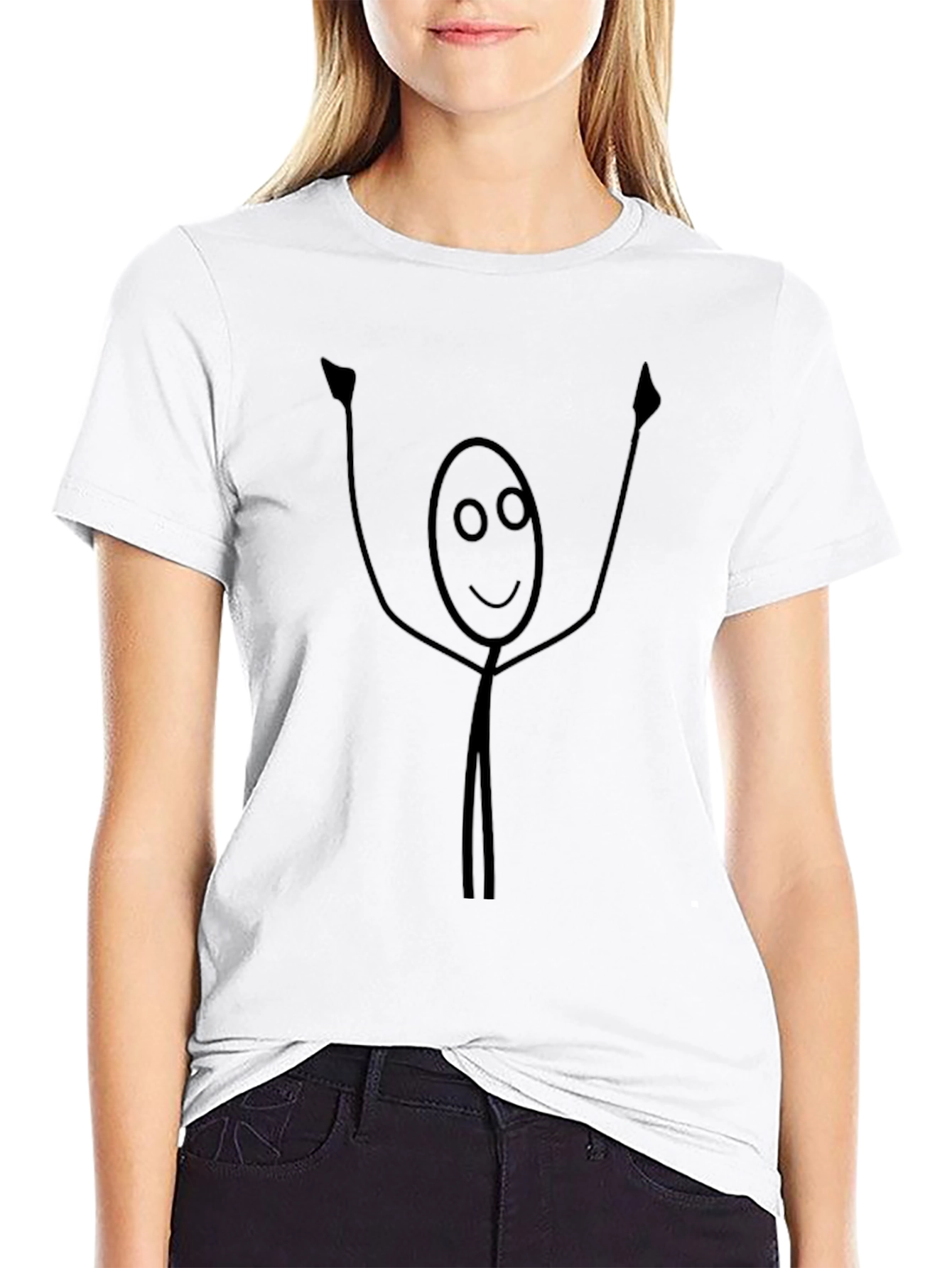 Funny Stick Figure Graphic Black T-Shirt
