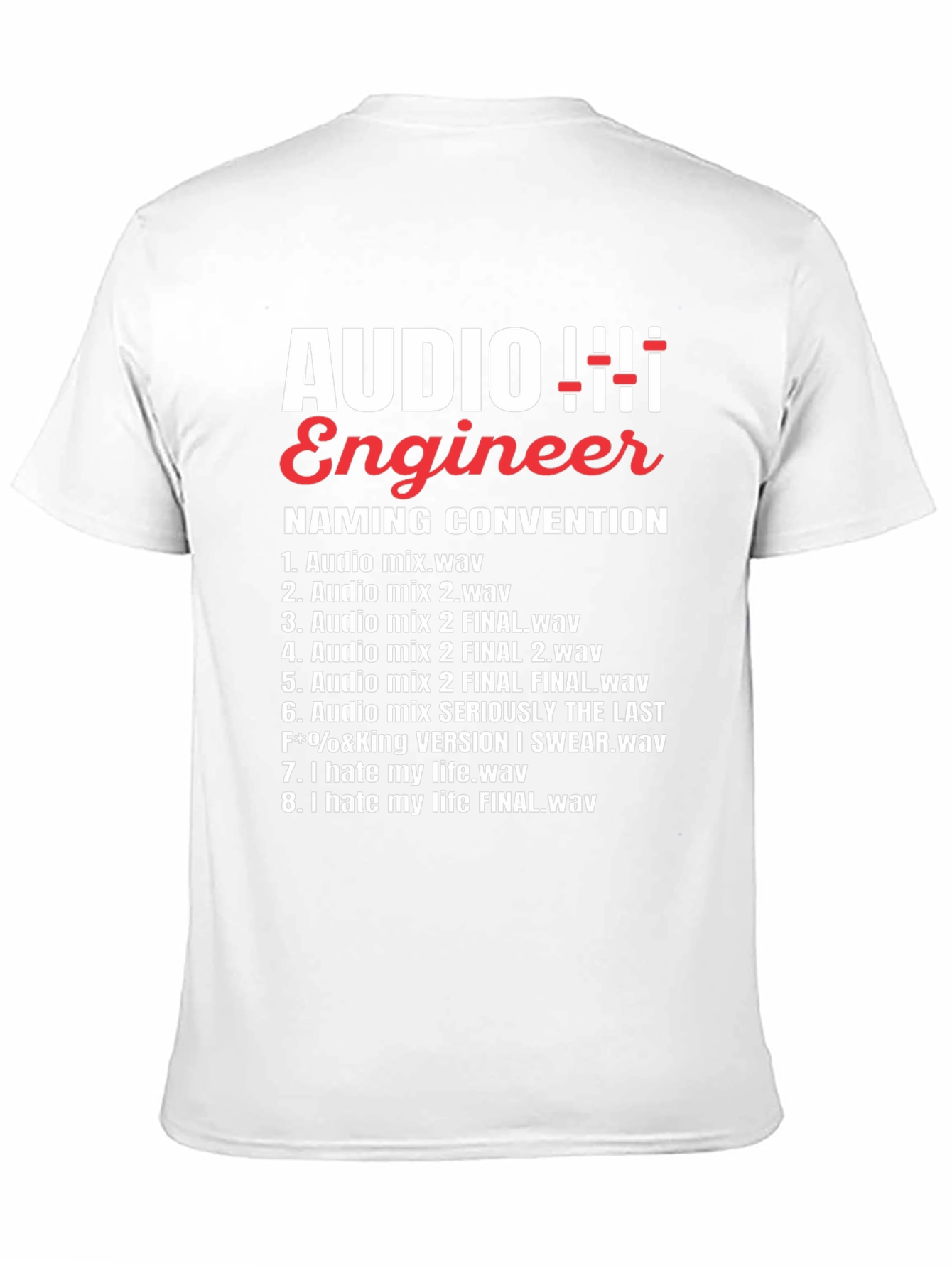 Audio Engineer Naming Convention Funny Black T-Shirt