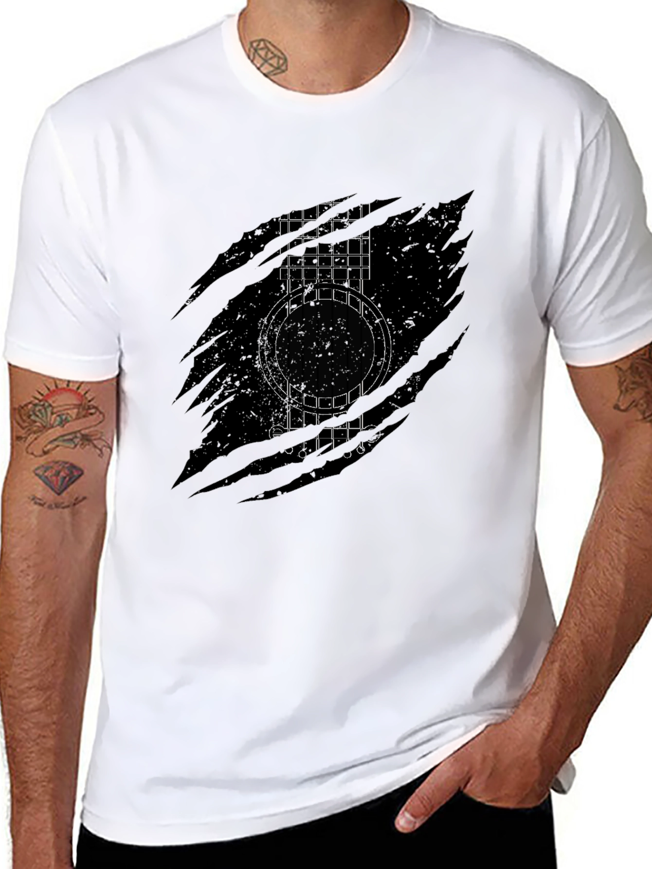 Guitar Graphic Black T-Shirt