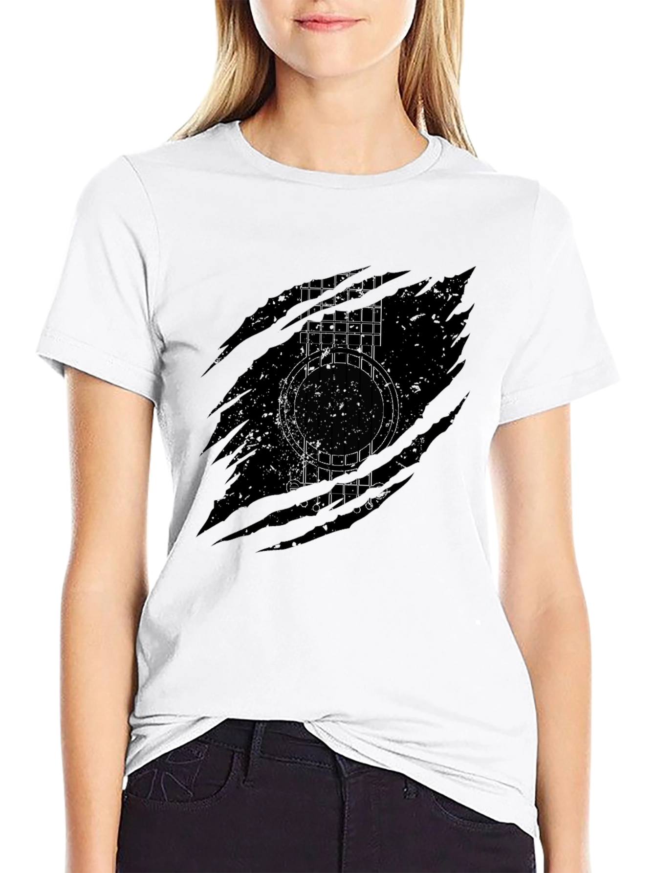 Guitar Graphic Black T-Shirt
