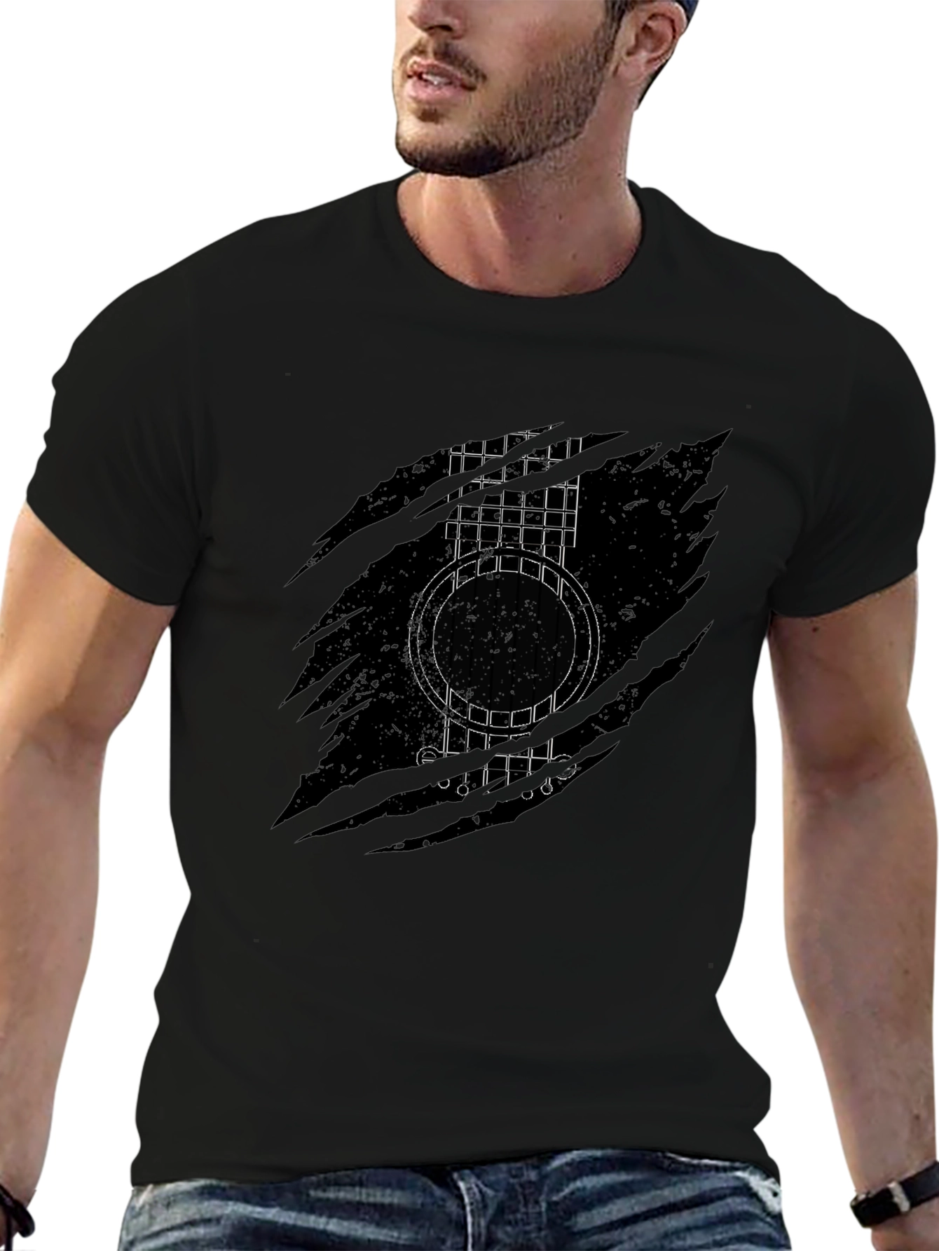 Guitar Graphic Black T-Shirt