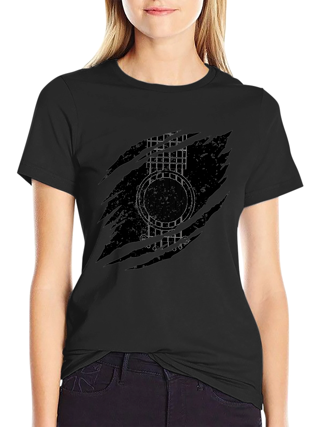 Guitar Graphic Black T-Shirt
