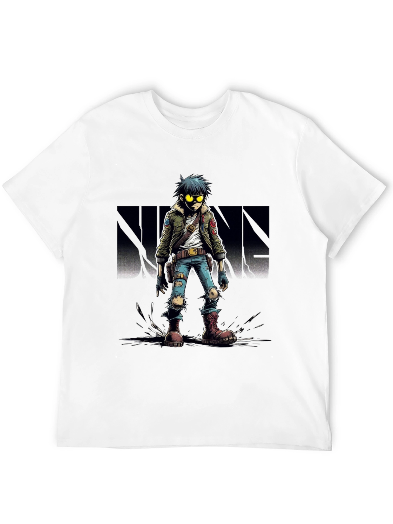 Gorillaz 2D Character Graphic Black T-Shirt