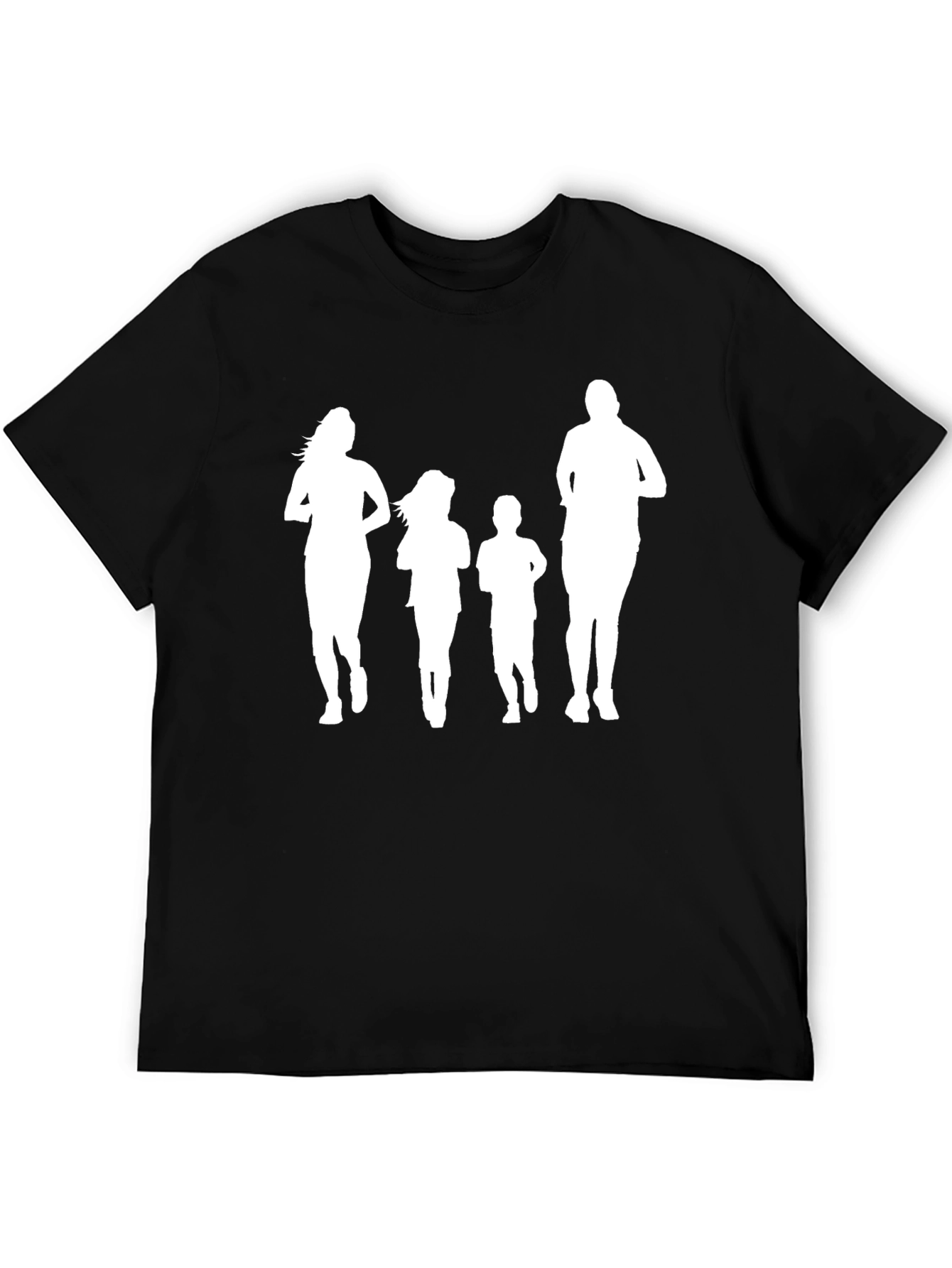Family Running Silhouette Black T-Shirt
