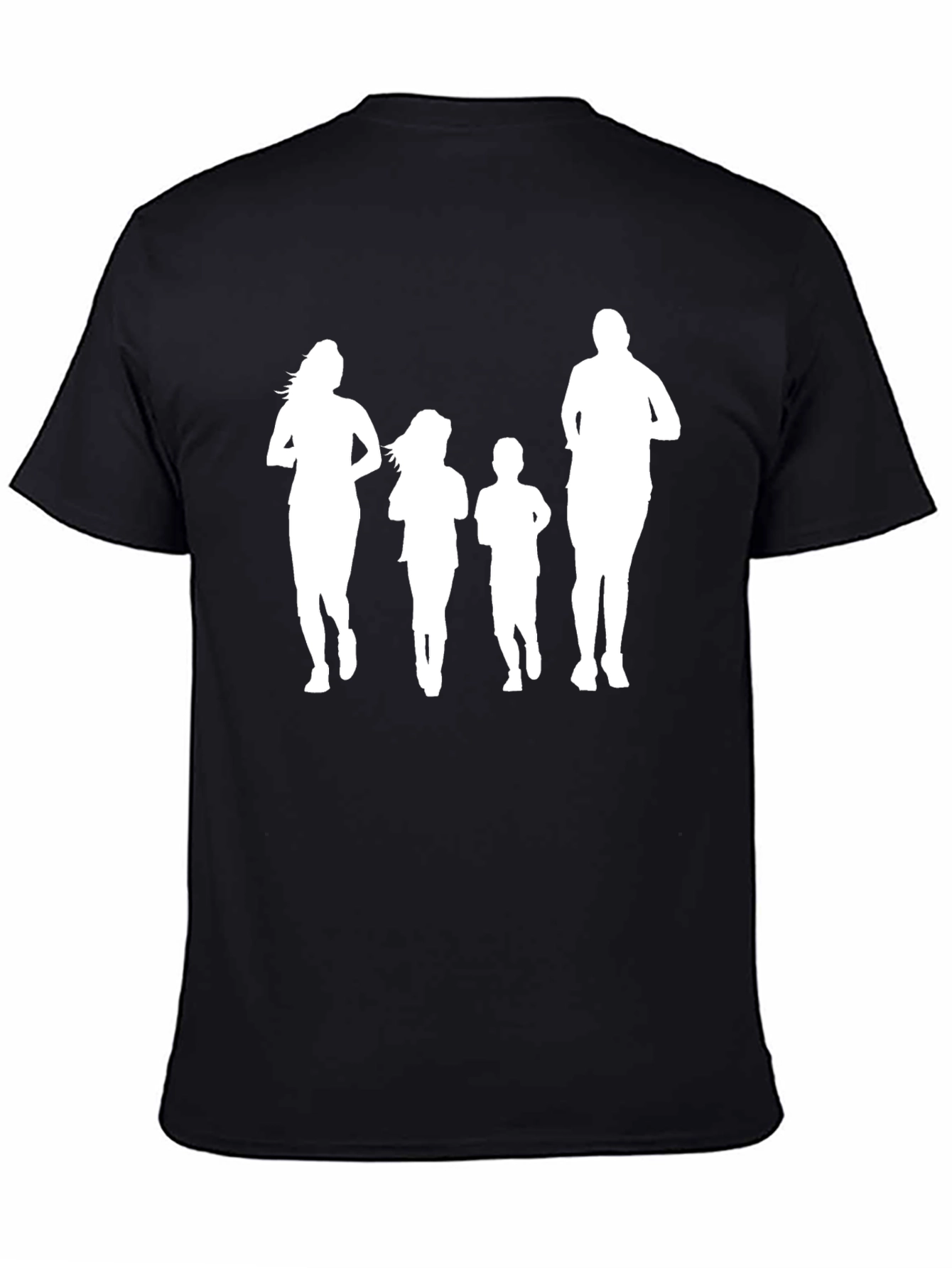 Family Running Silhouette Black T-Shirt