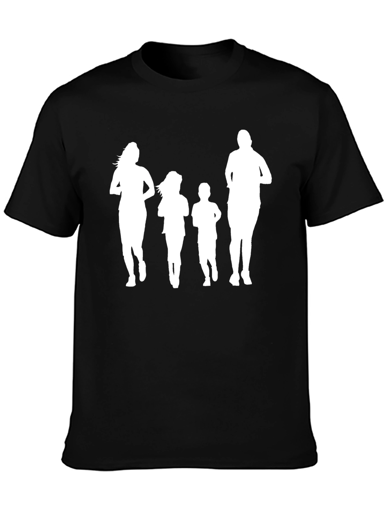 Family Running Silhouette Black T-Shirt