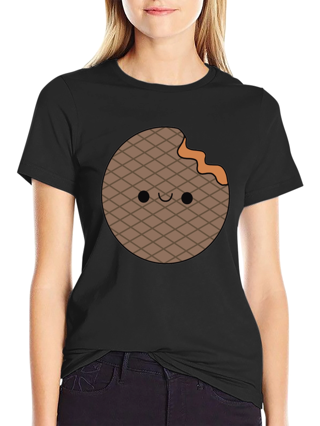 Cute Waffle Bite T-Shirt - Fun Foodie Apparel