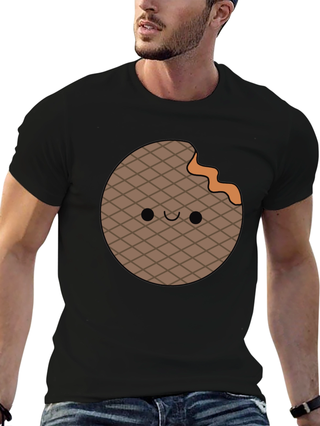 Cute Waffle Bite T-Shirt - Fun Foodie Apparel