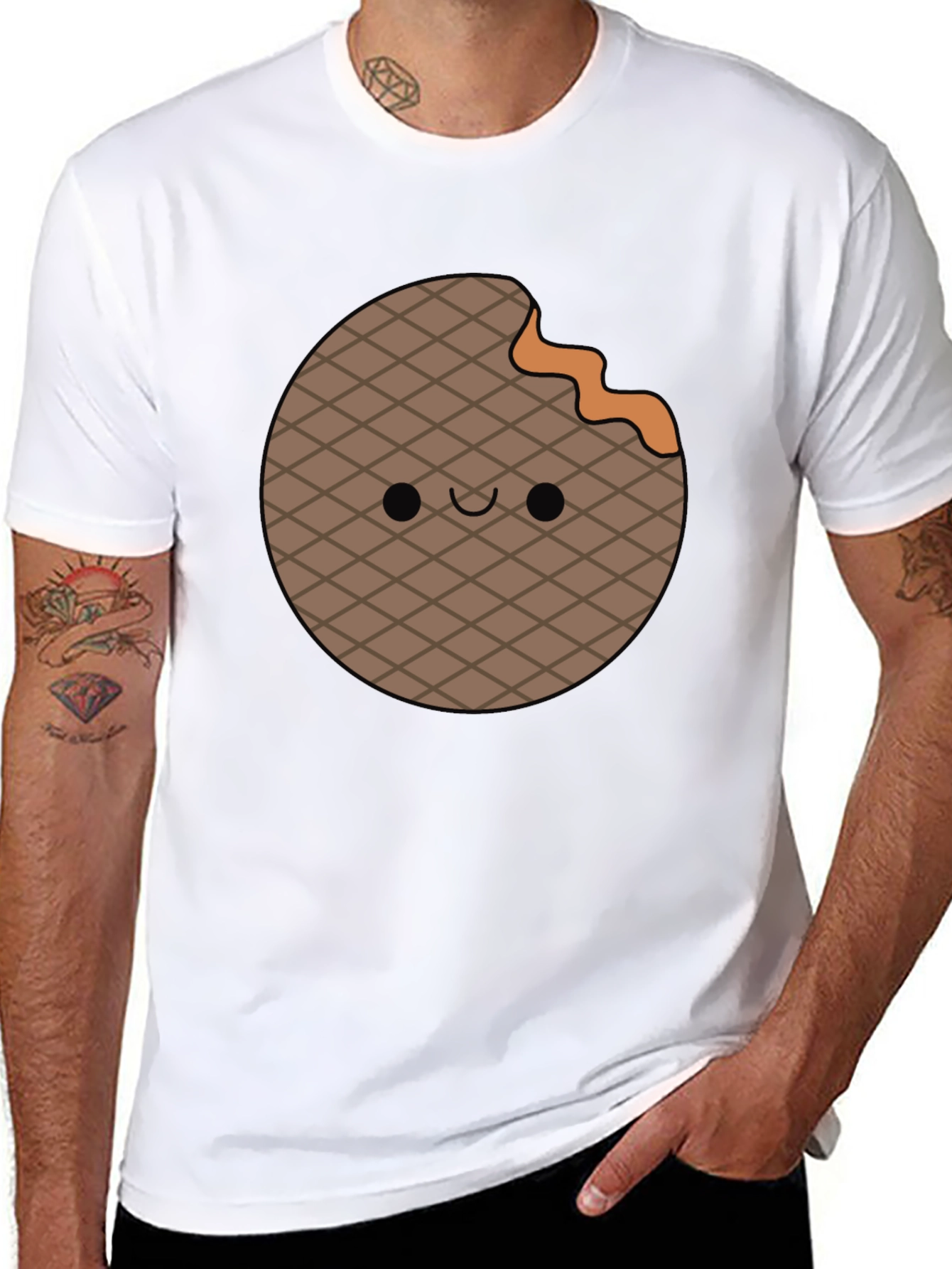 Cute Waffle Bite T-Shirt - Fun Foodie Apparel