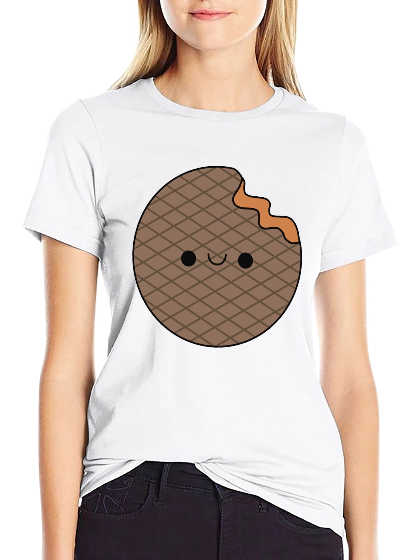 Cute Waffle Bite T-Shirt - Fun Foodie Apparel