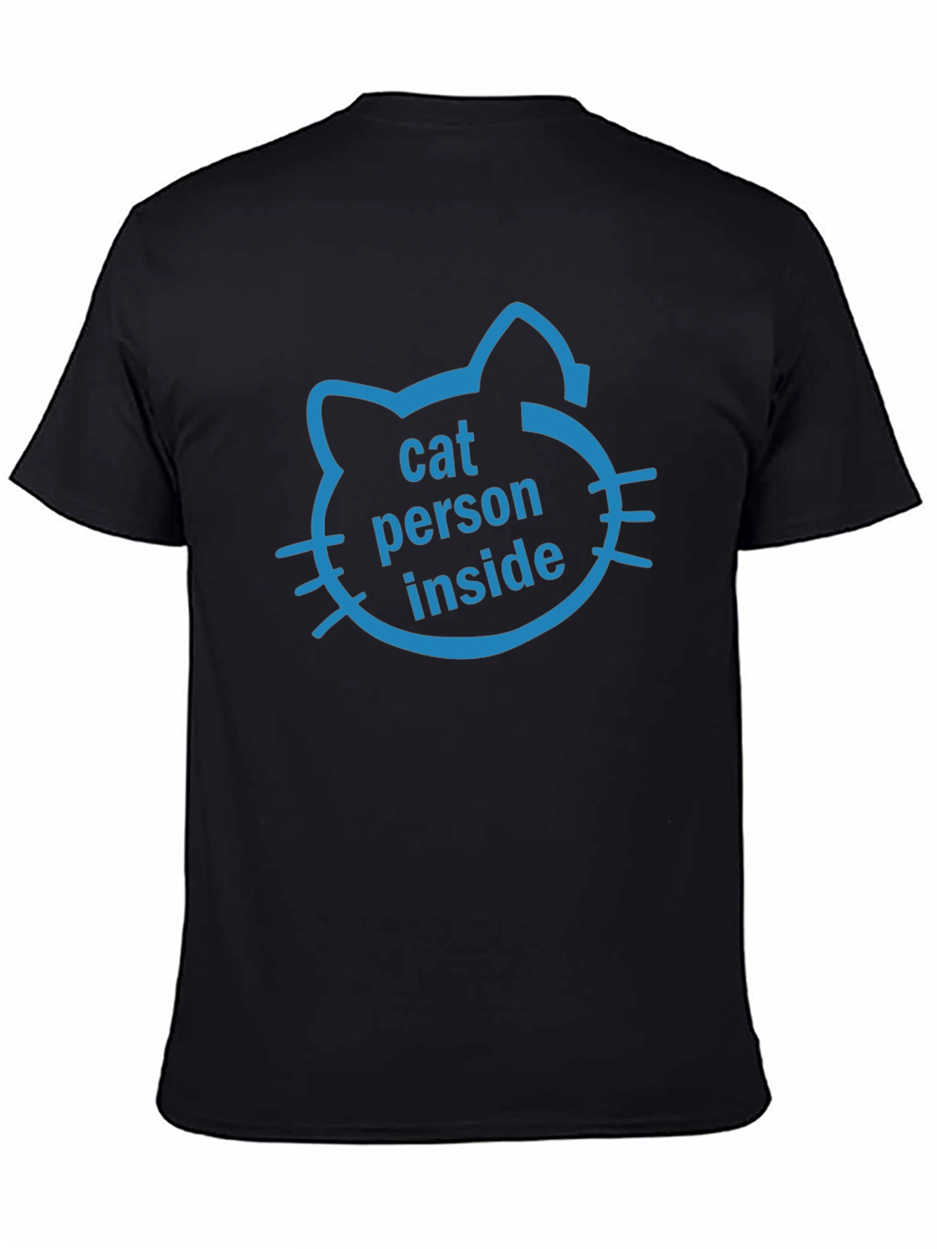 Cat Person Inside Black T-Shirt