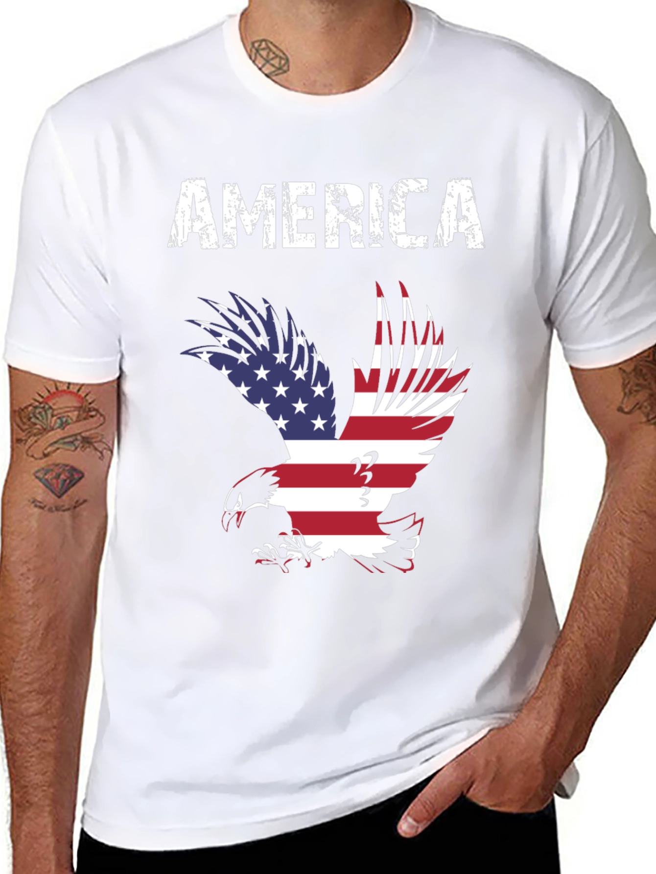 America Eagle Graphic Tee - Patriotic USA Flag T-Shirt