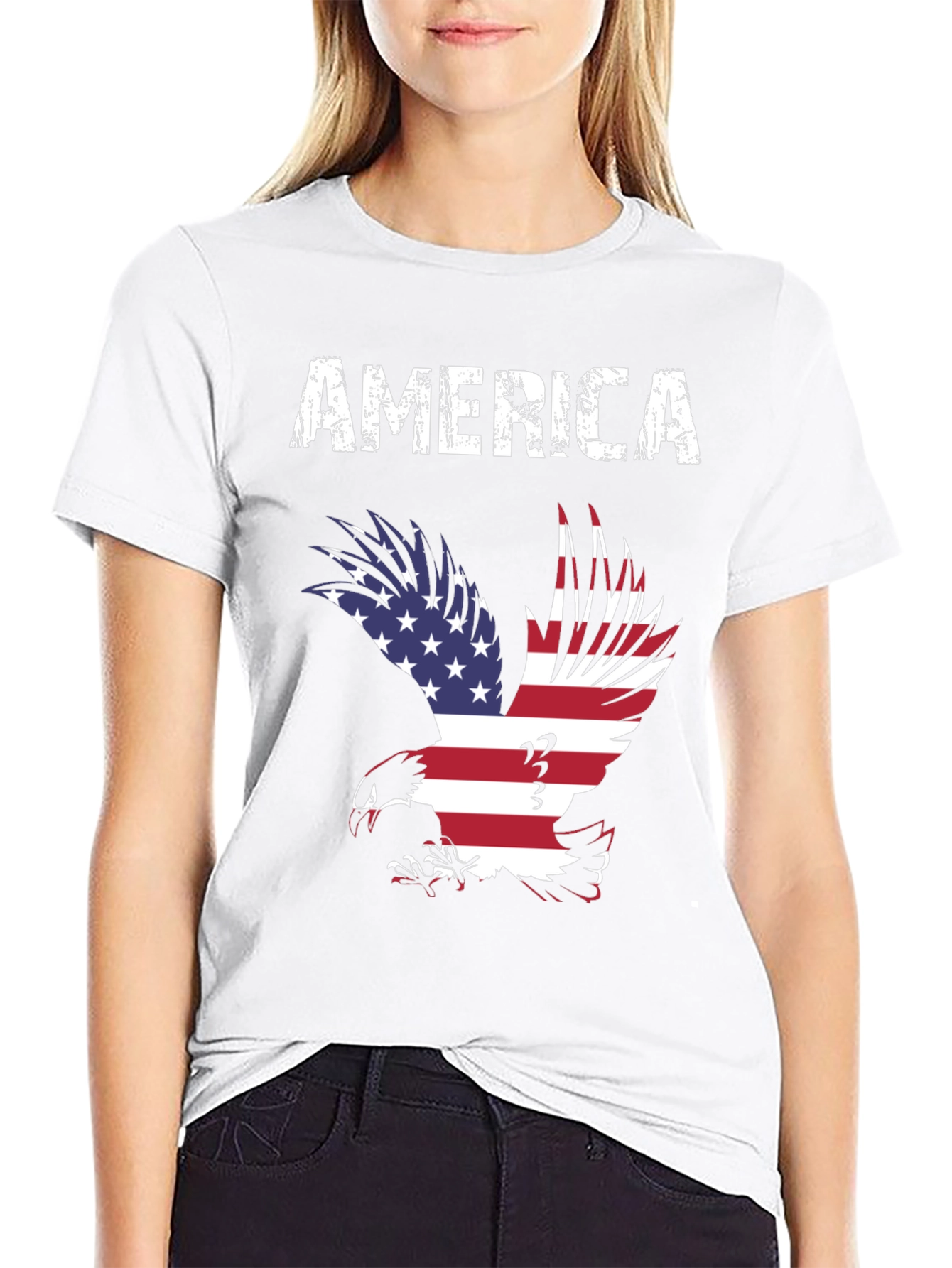 America Eagle Graphic Tee - Patriotic USA Flag T-Shirt