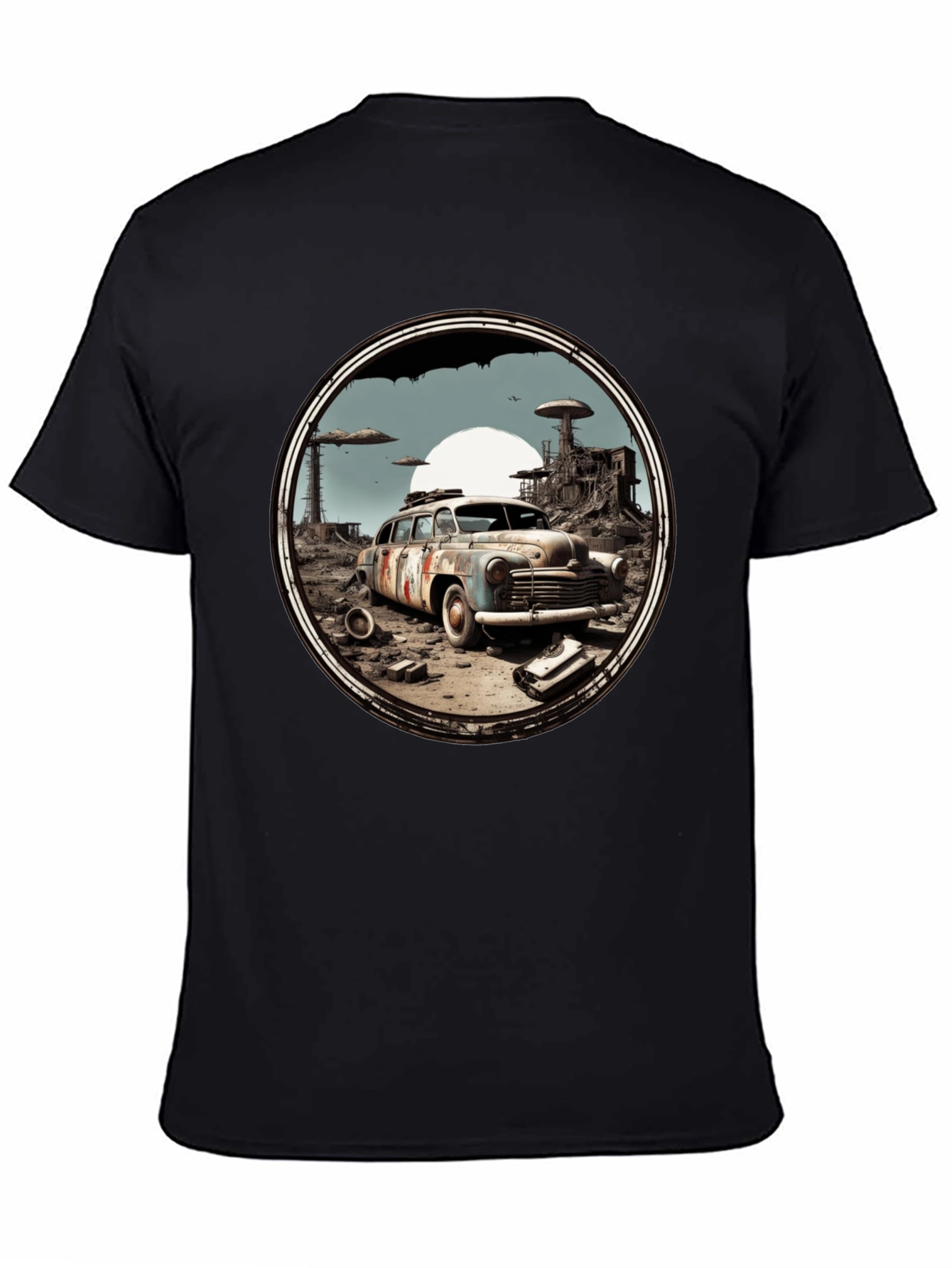 Post-Apocalyptic Car Graphic Tee - Black