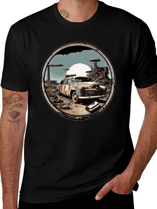 Post-Apocalyptic Car Graphic Tee - Black