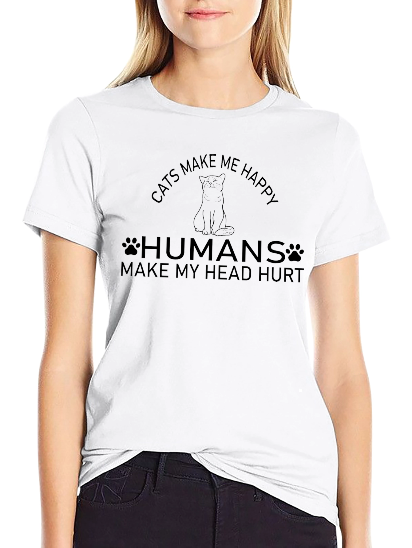 Cats Make Me Happy Graphic T-Shirt