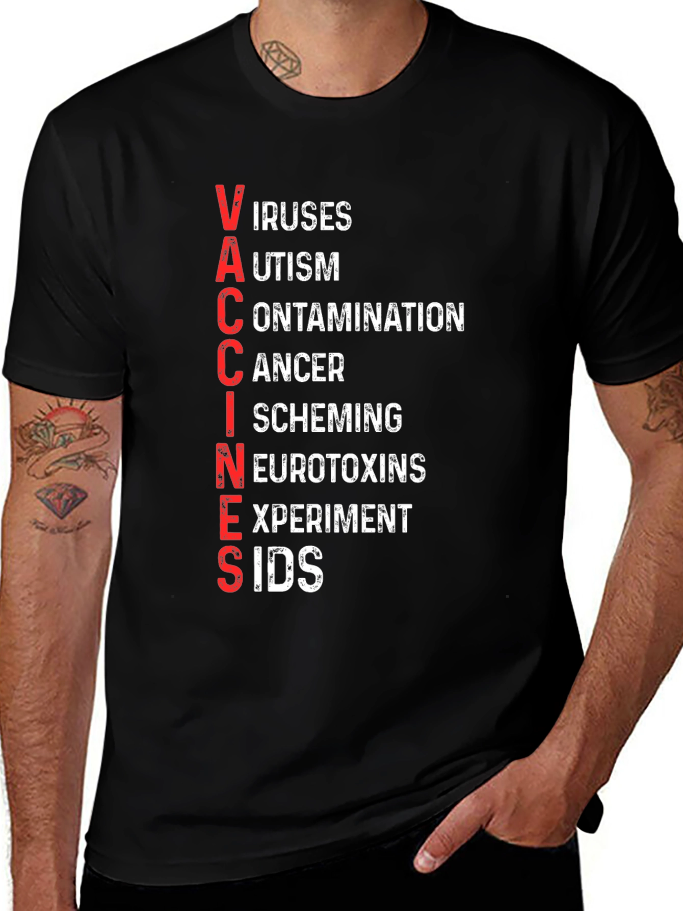Anti-Vaccine T-Shirt - VACCINES Acronym