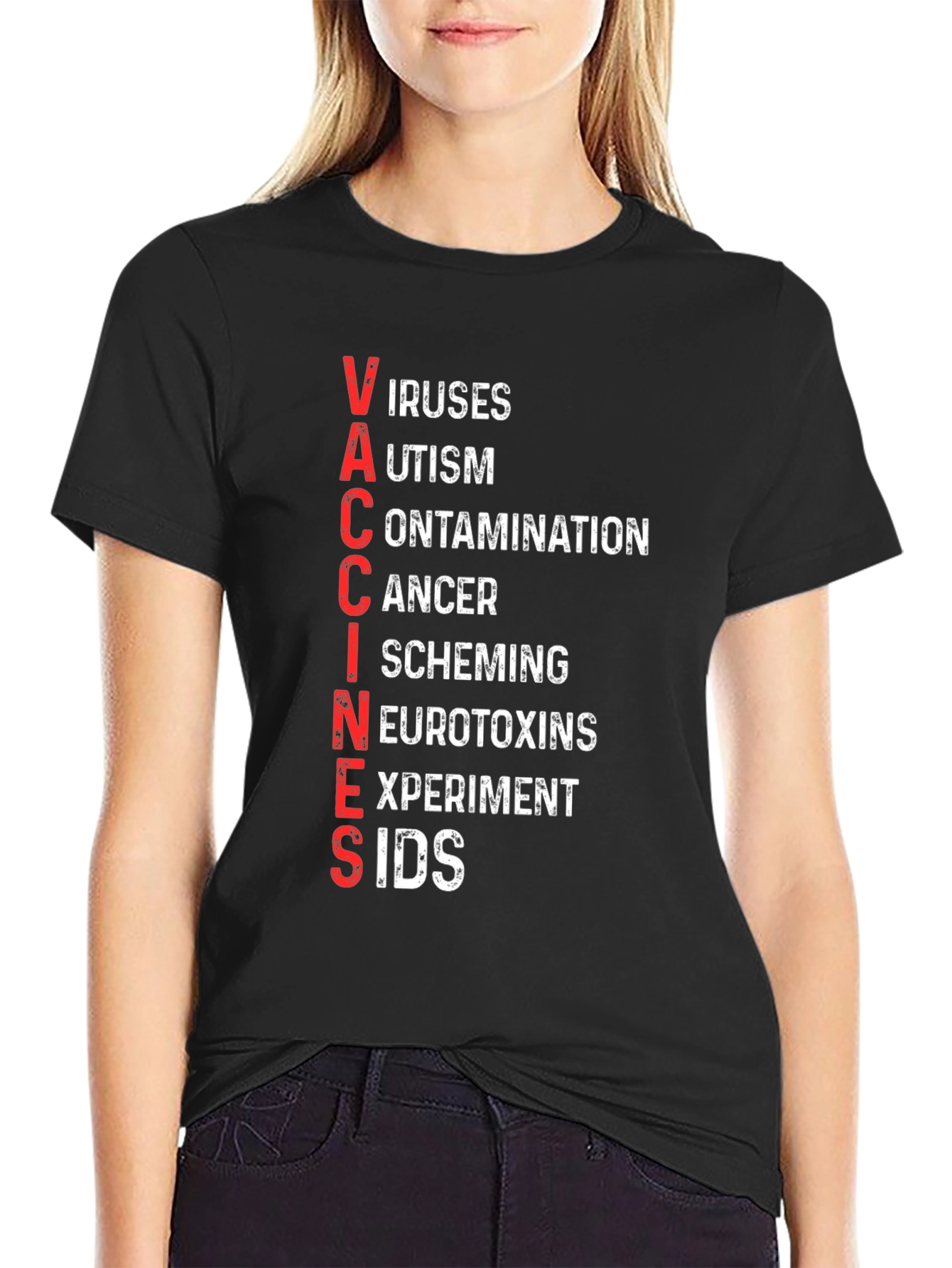Anti-Vaccine T-Shirt - VACCINES Acronym