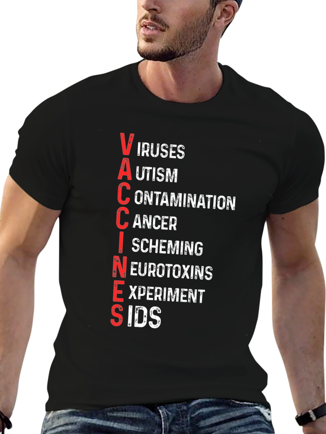 Anti-Vaccine T-Shirt - VACCINES Acronym