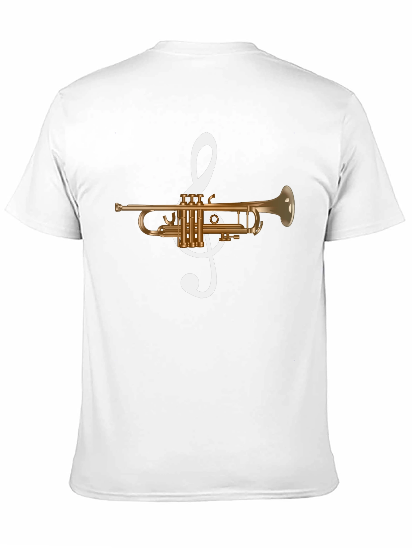 Musical Trumpet Graphic Tee - Black Cotton T-Shirt
