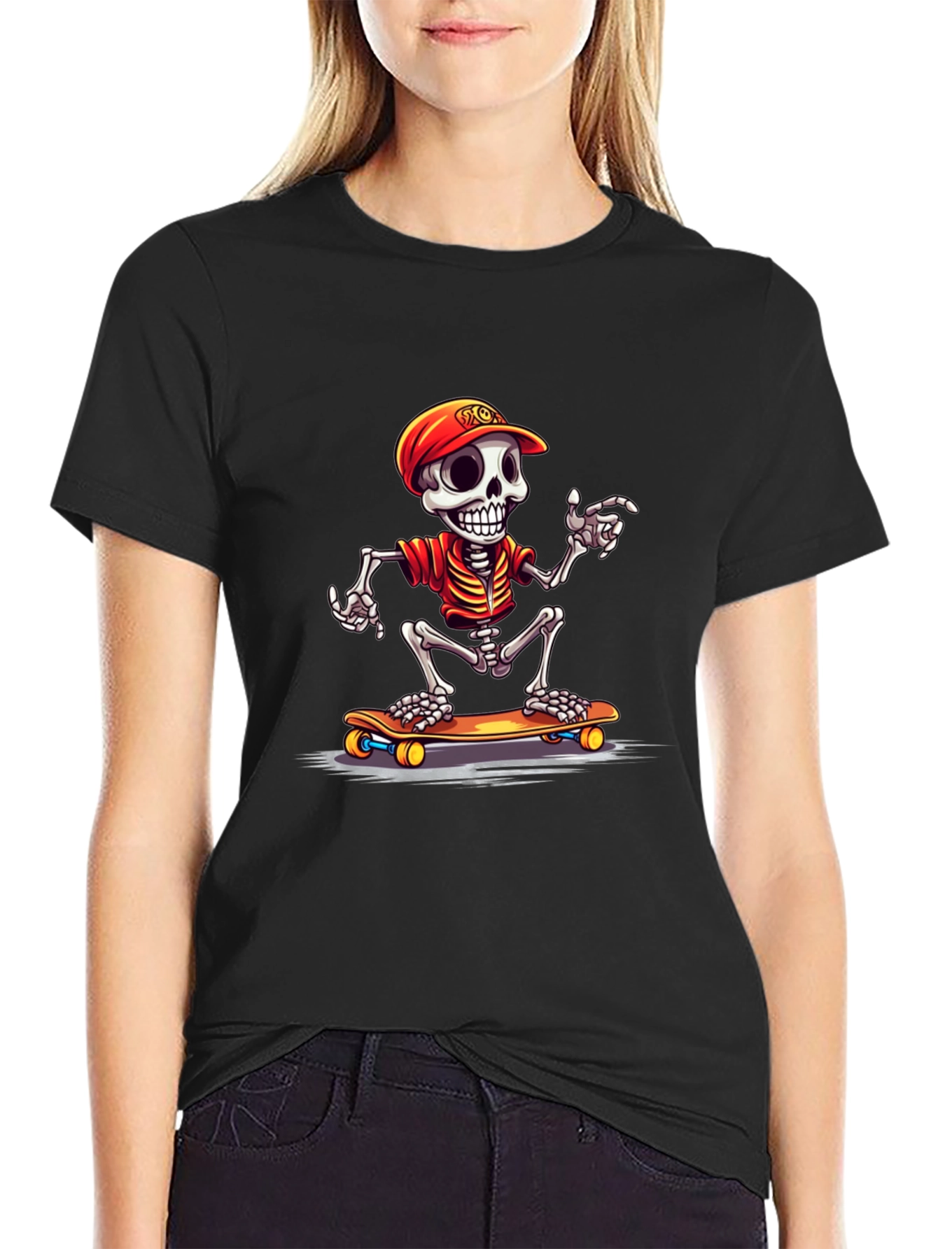 Skeleton Skateboarder Graphic Tee