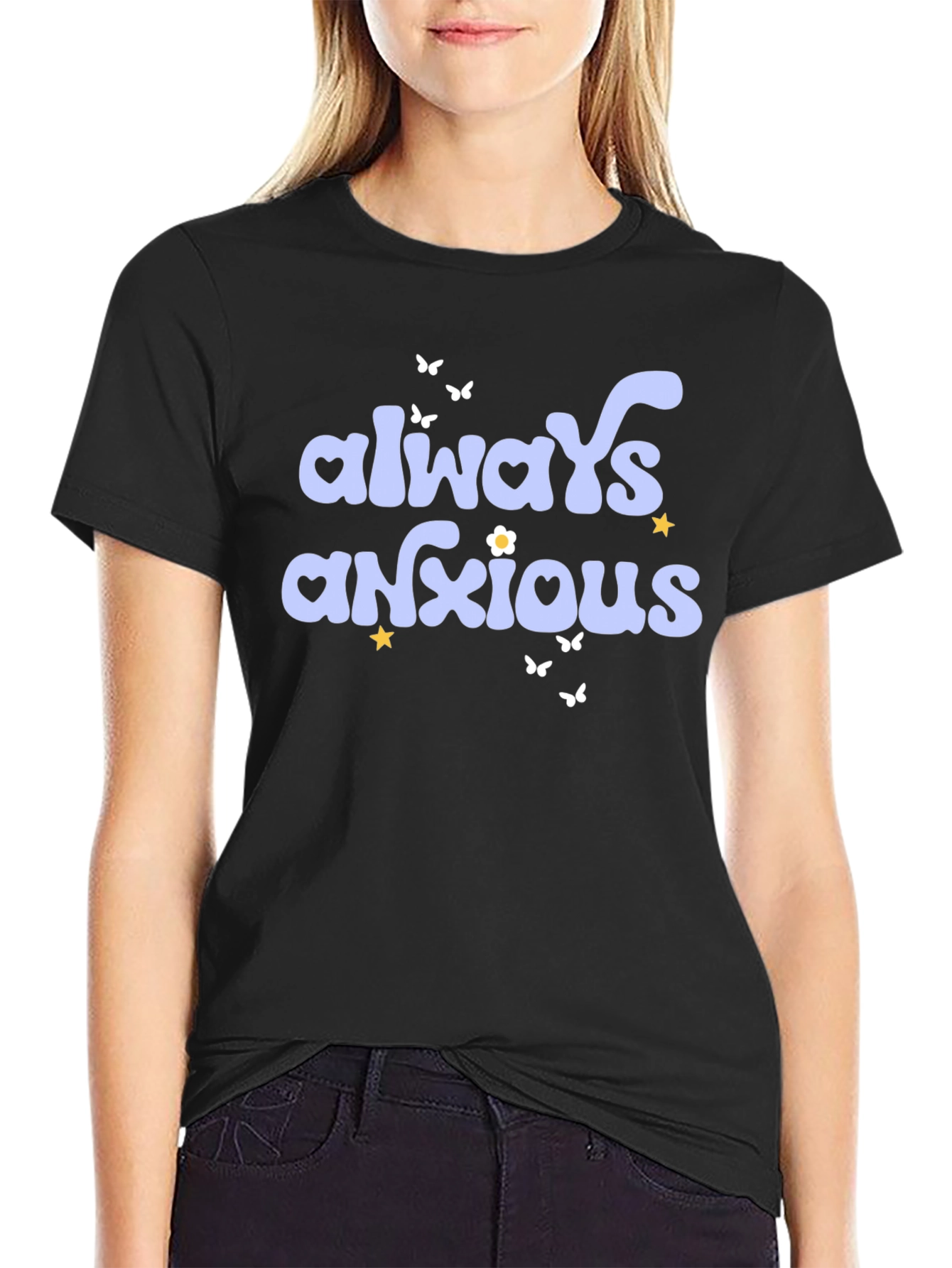 Always Anxious Graphic Tee - Unisex Black T-Shirt