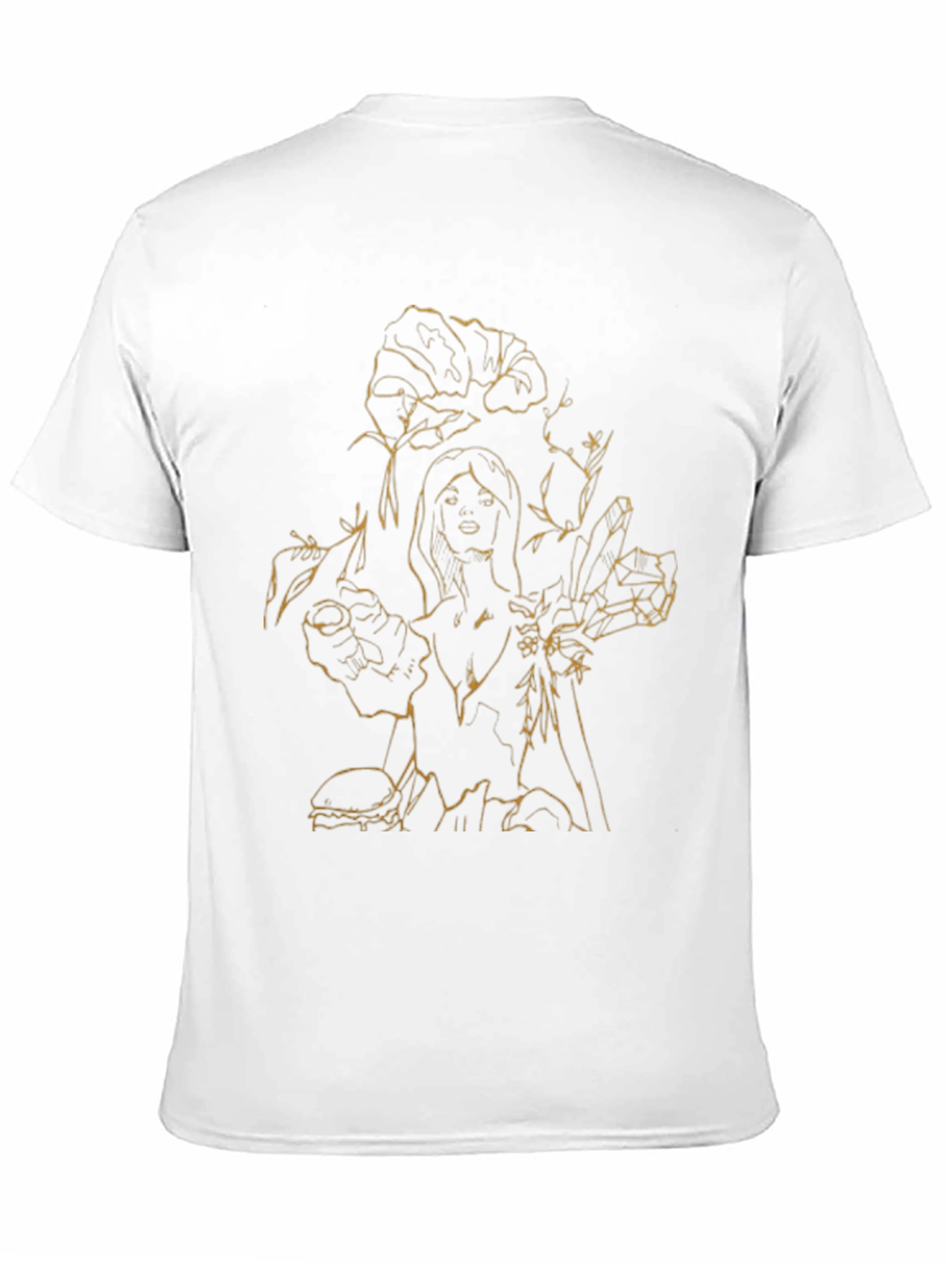 Floral & Woman Graphic Tee - Black