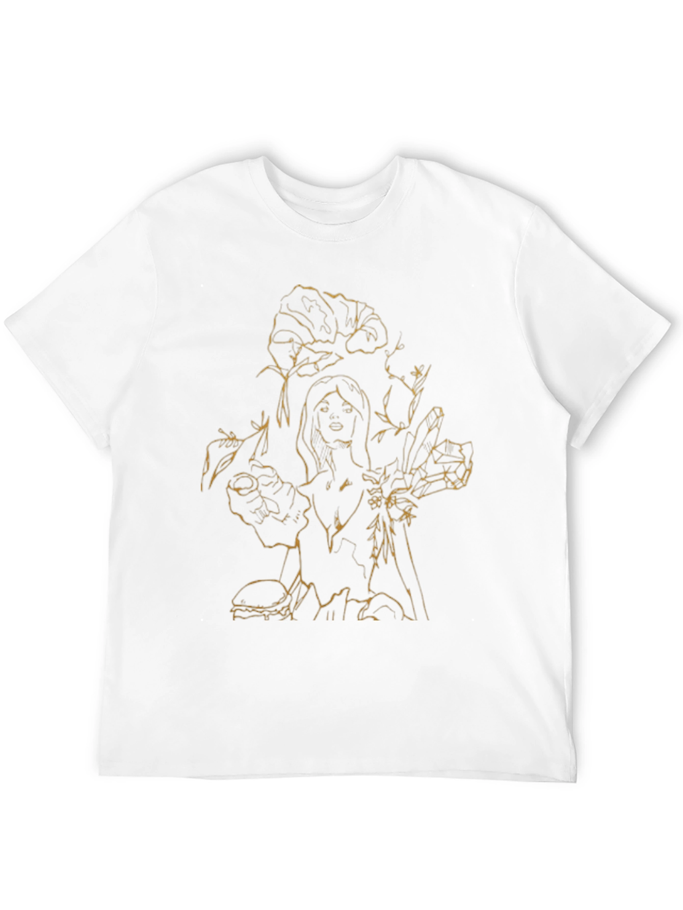 Floral & Woman Graphic Tee - Black