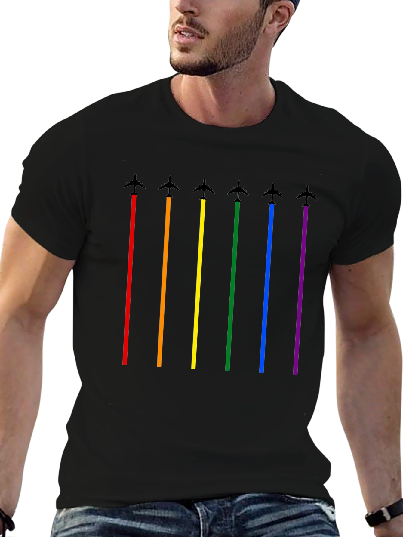 Pride Rainbow Airplane T-Shirt