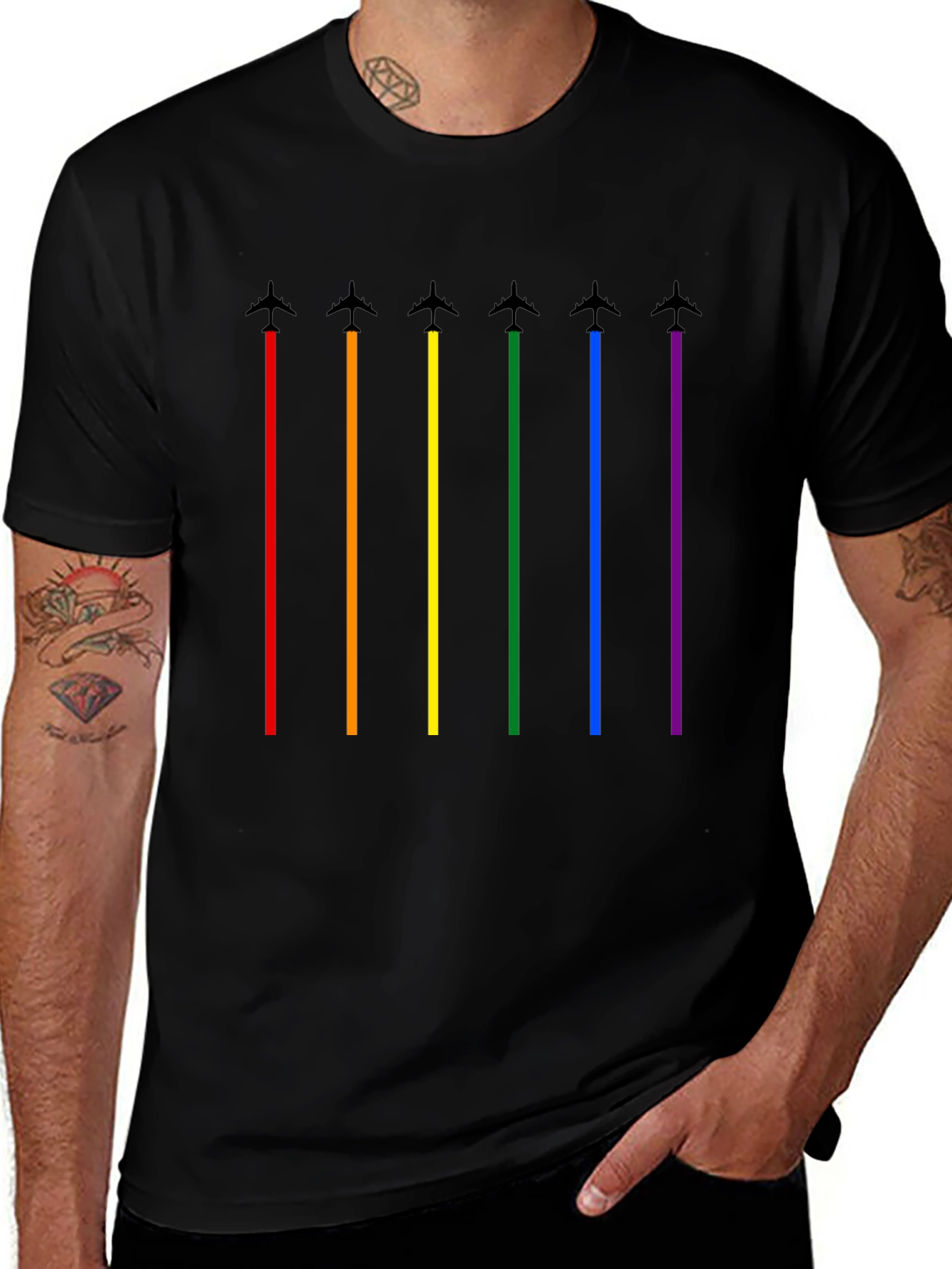Pride Rainbow Airplane T-Shirt