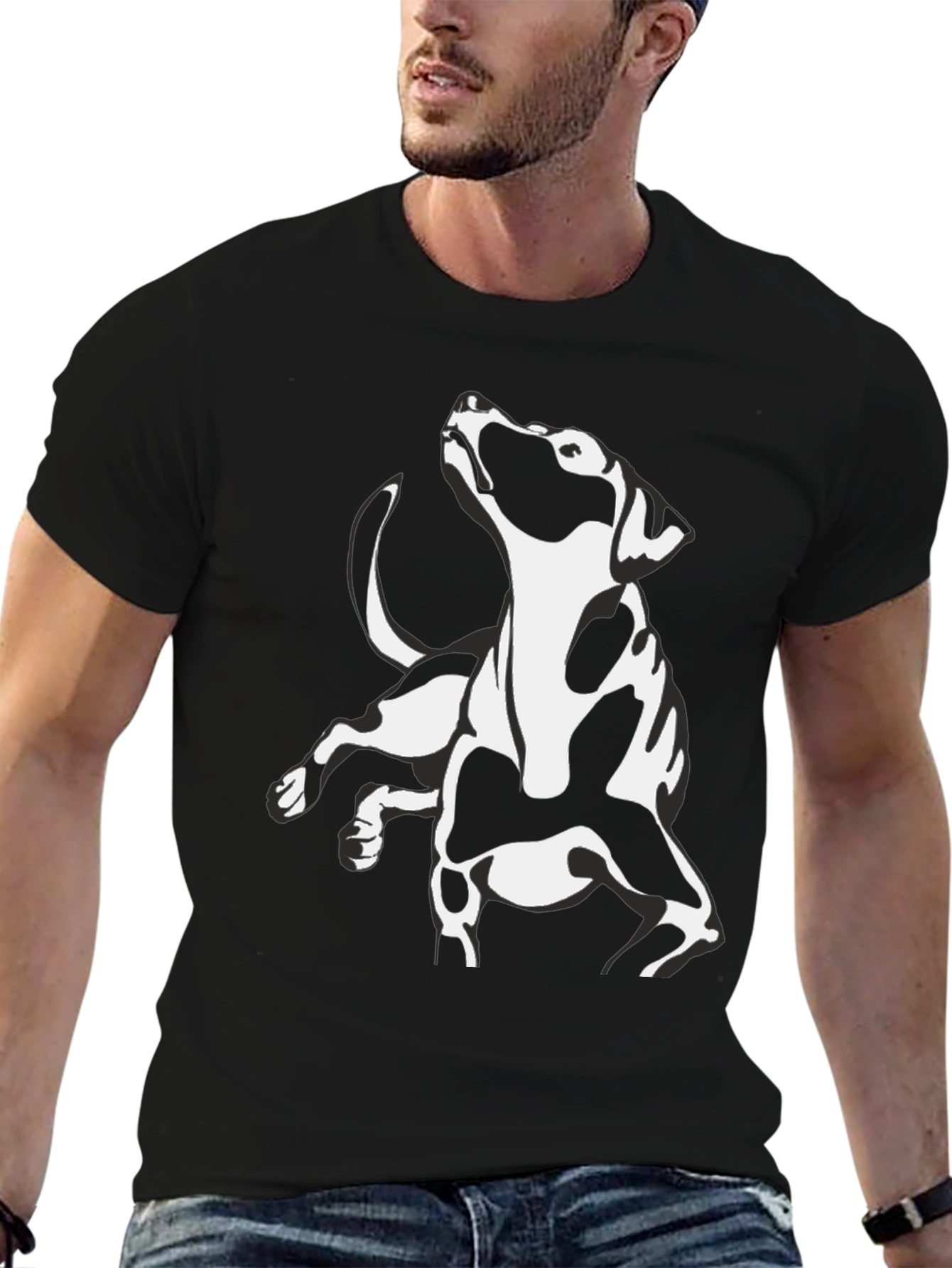 Black Dog Graphic Tee - Cool Canine Design