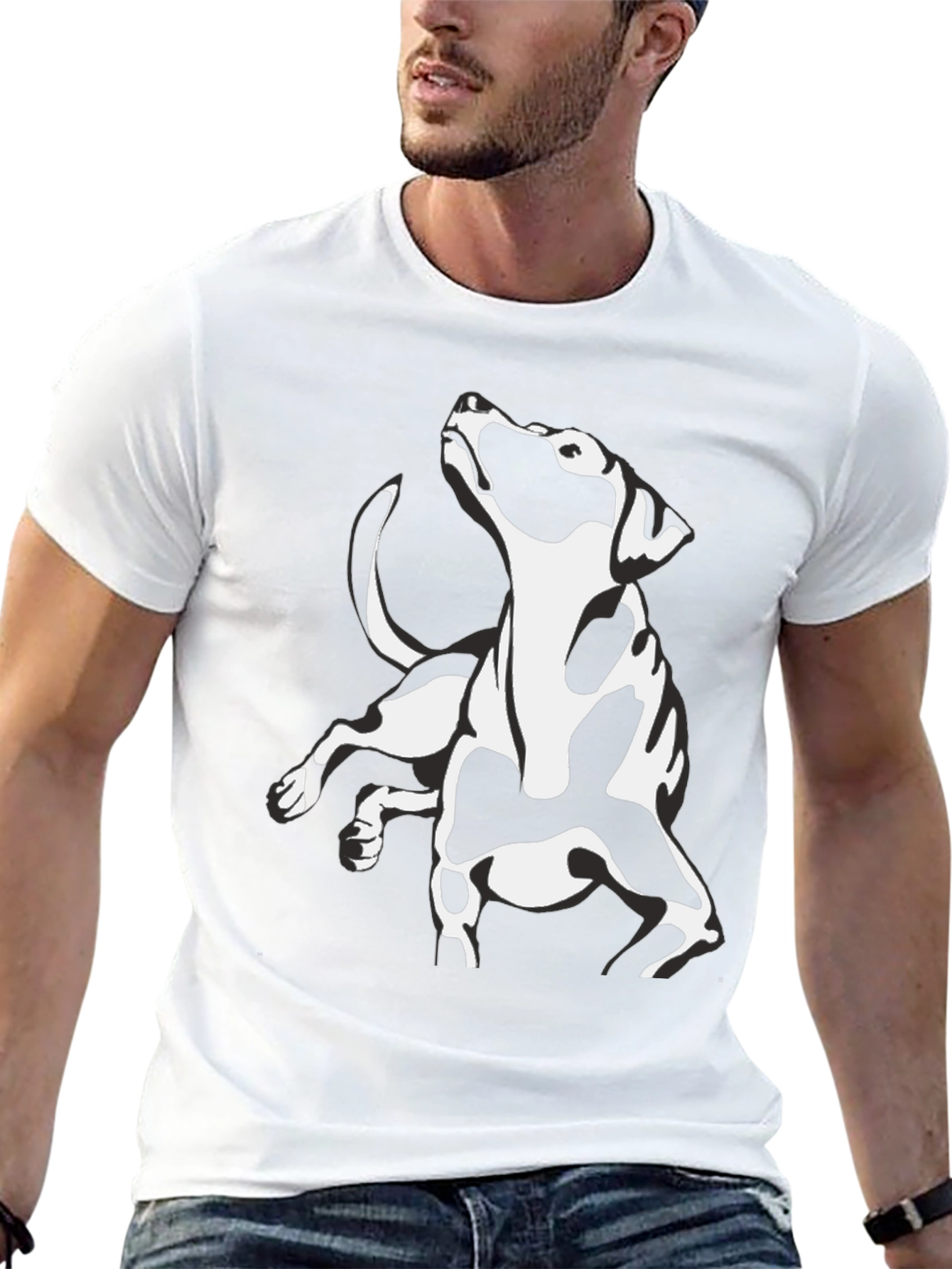 Black Dog Graphic Tee - Cool Canine Design