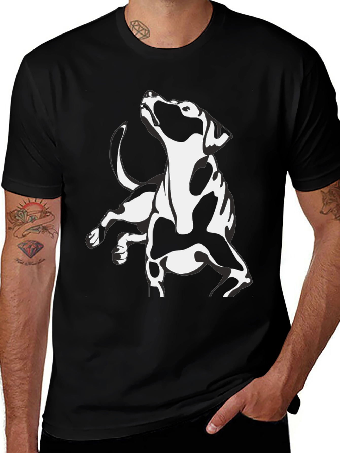 Black Dog Graphic Tee - Cool Canine Design