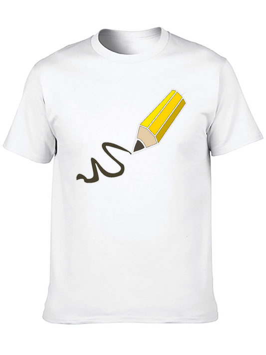 Pencil Drawing Graphic Tee - Black