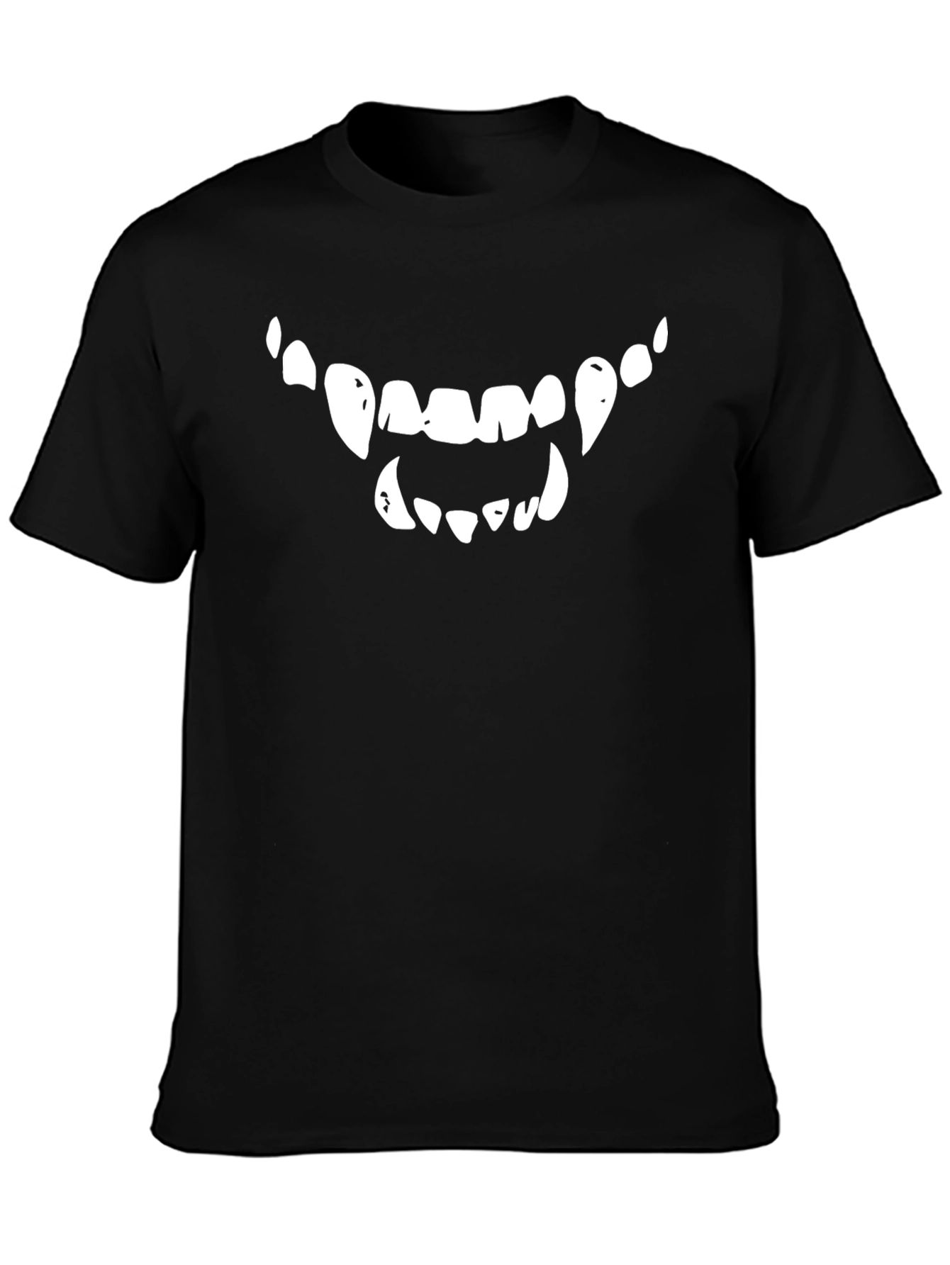Monster Teeth Graphic Tee - Black Cotton Shirt