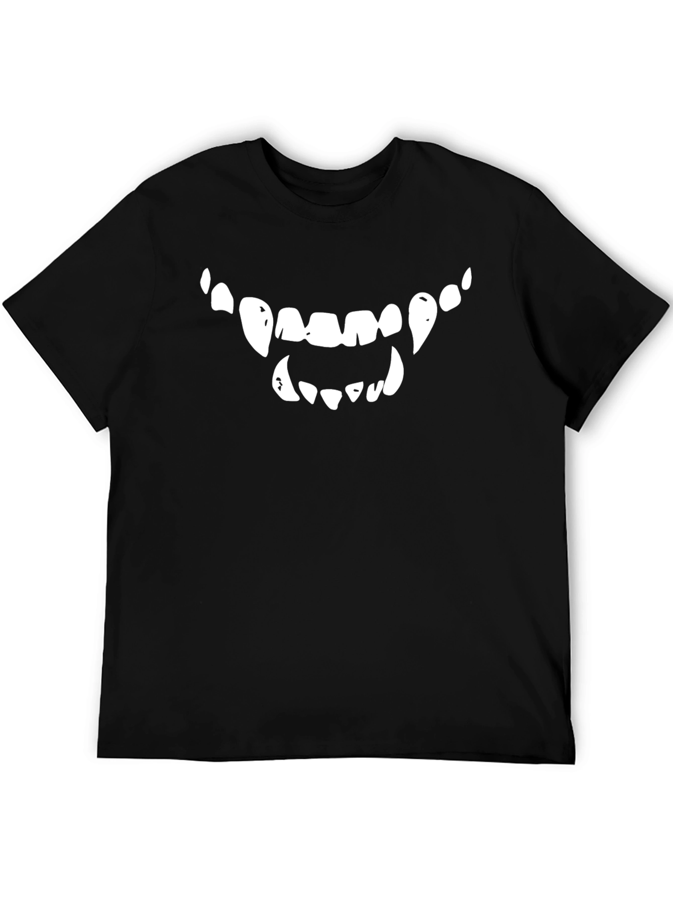 Monster Teeth Graphic Tee - Black Cotton Shirt