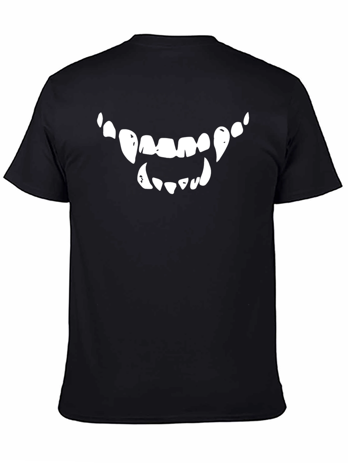 Monster Teeth Graphic Tee - Black Cotton Shirt