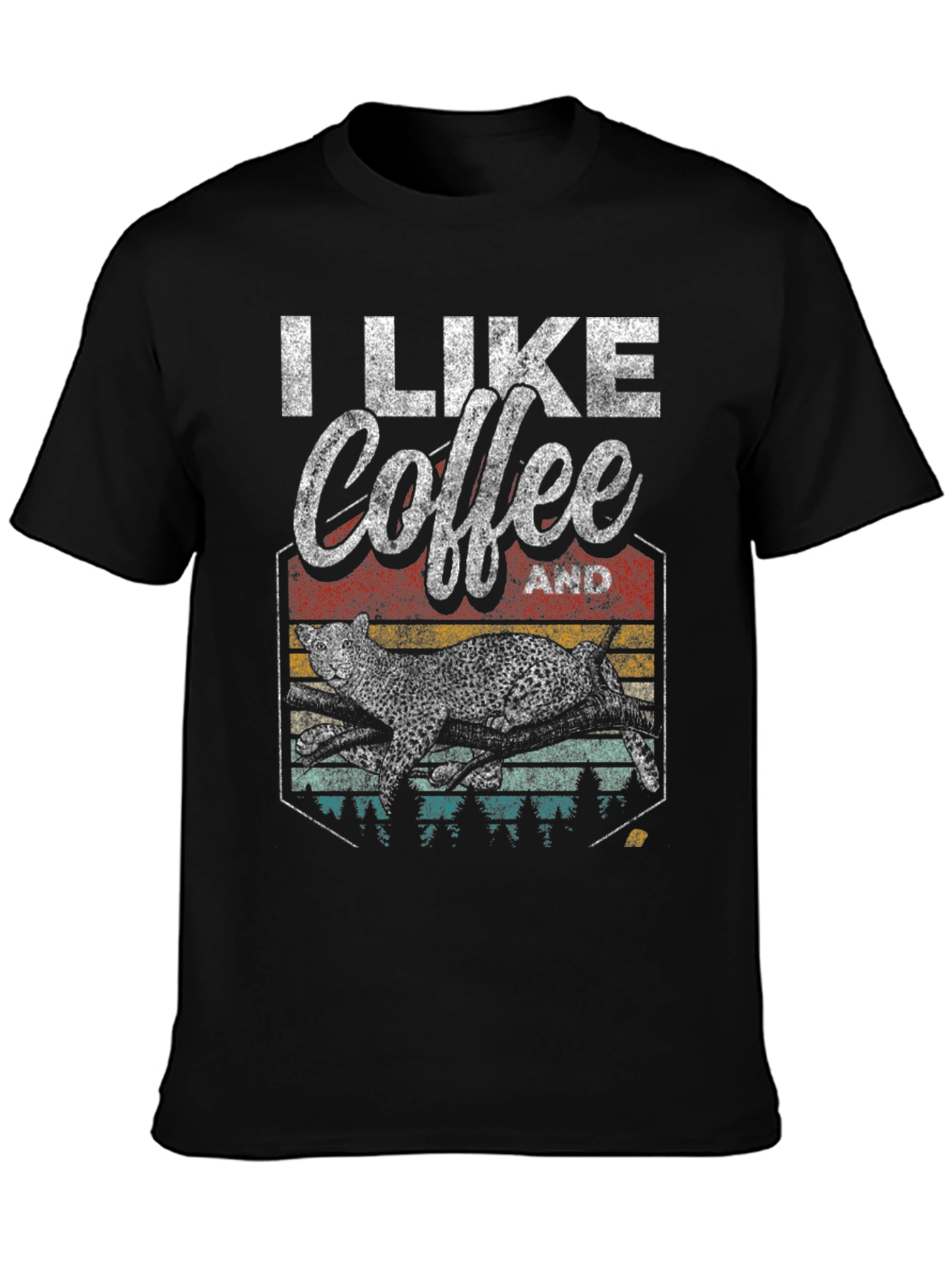 I Like Coffee And Leopards Graphic Tee