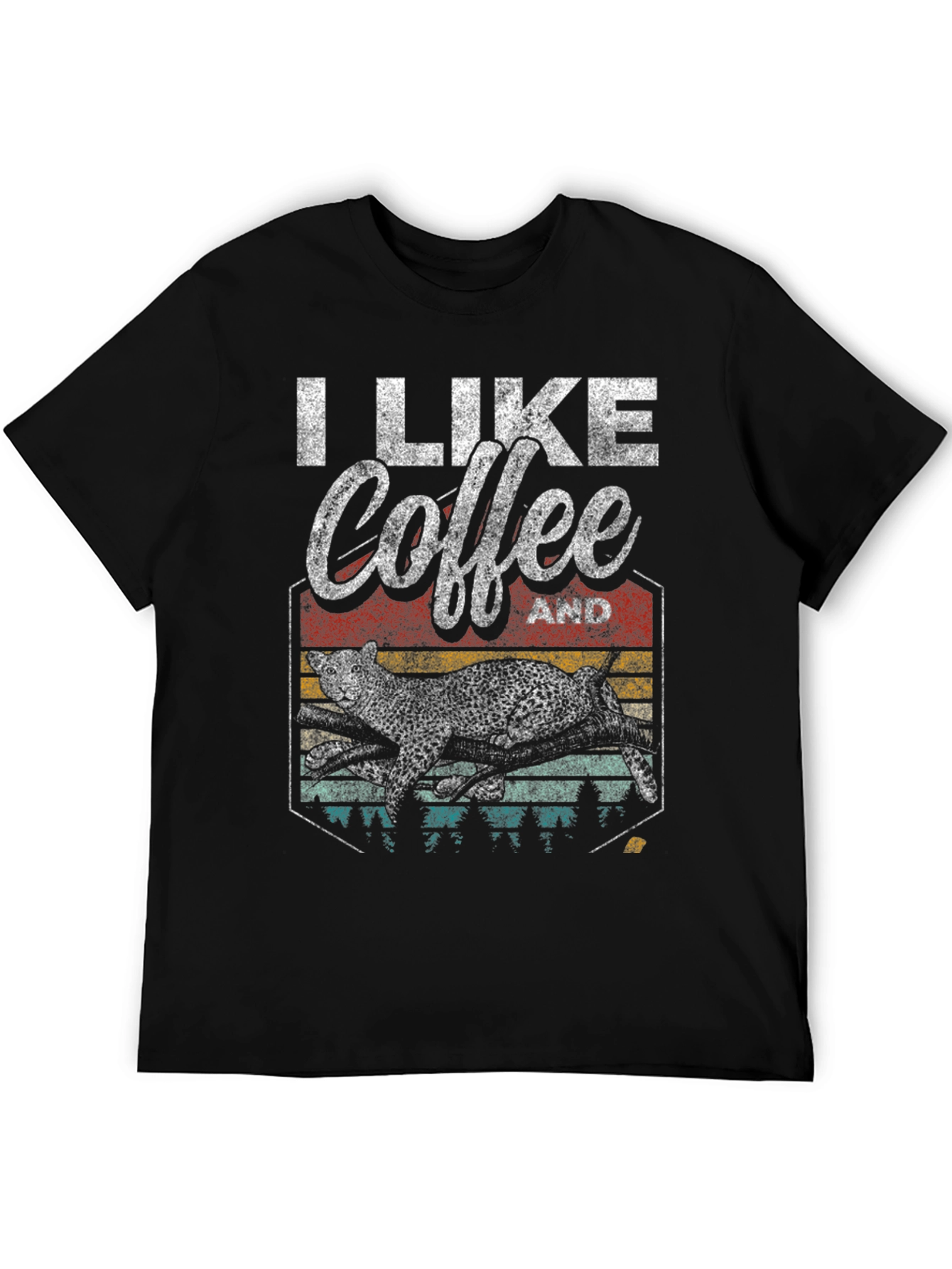 I Like Coffee And Leopards Graphic Tee