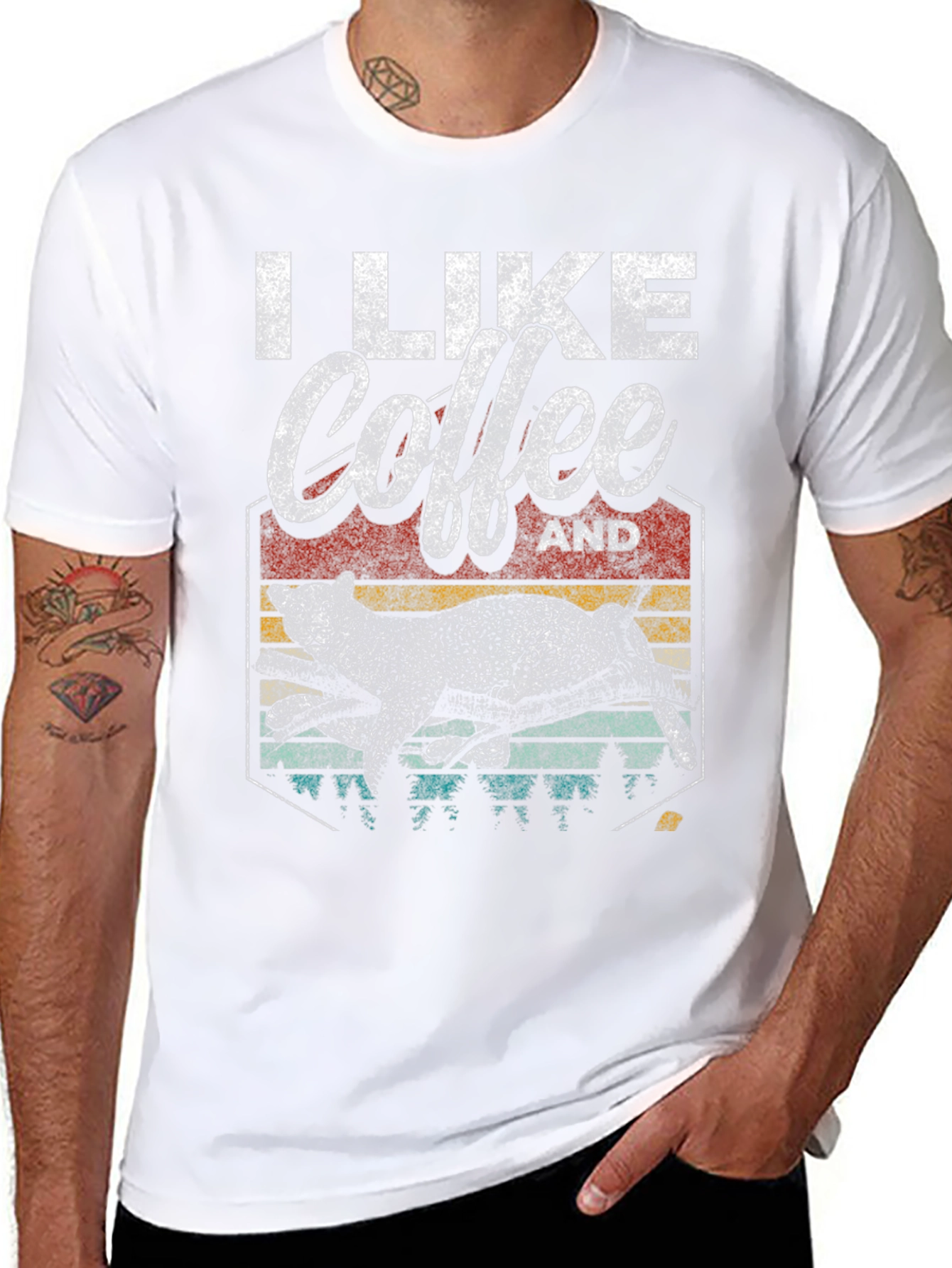 I Like Coffee And Leopards Graphic Tee