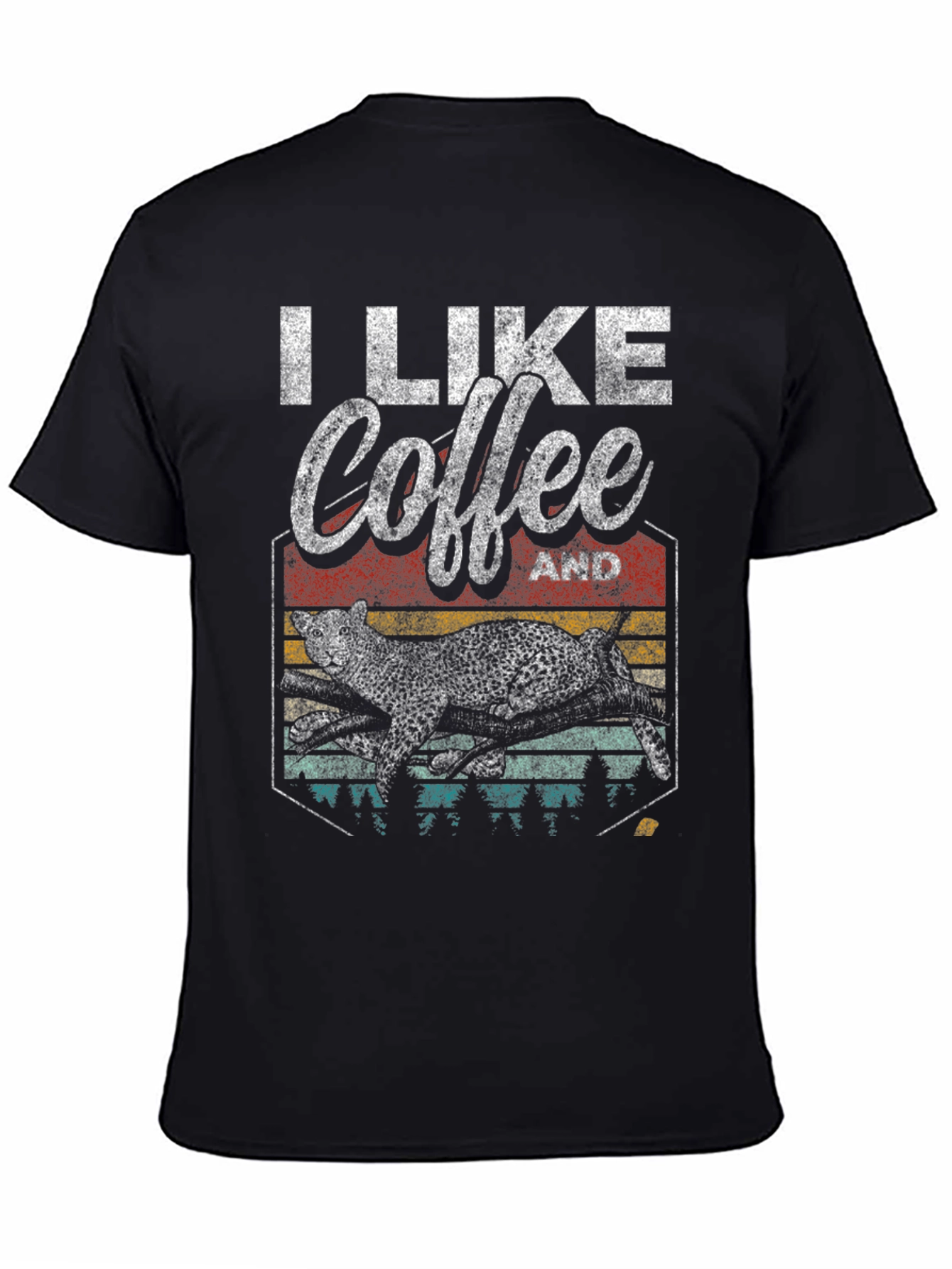 I Like Coffee And Leopards Graphic Tee