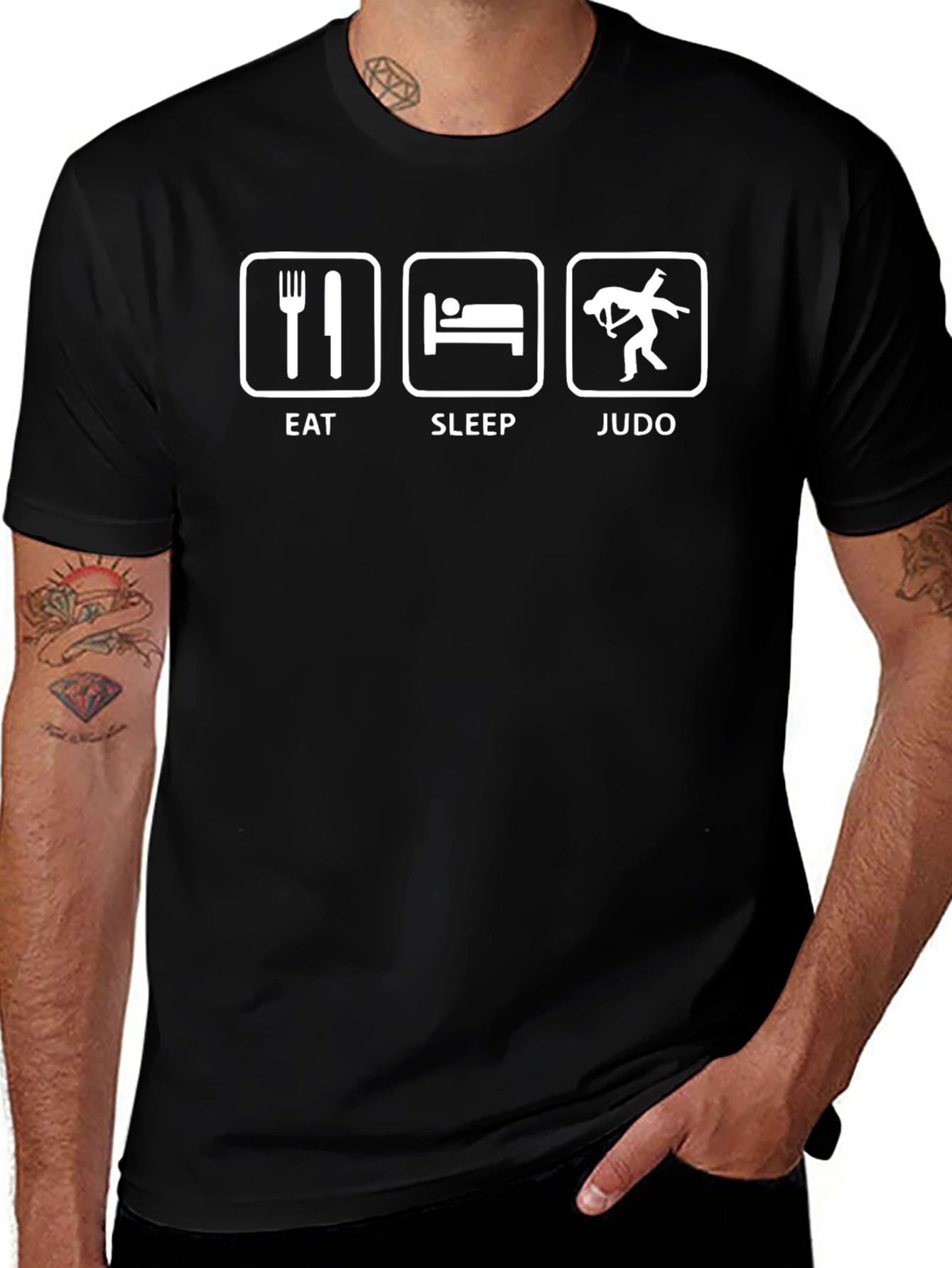 Eat Sleep Judo Black T-Shirt