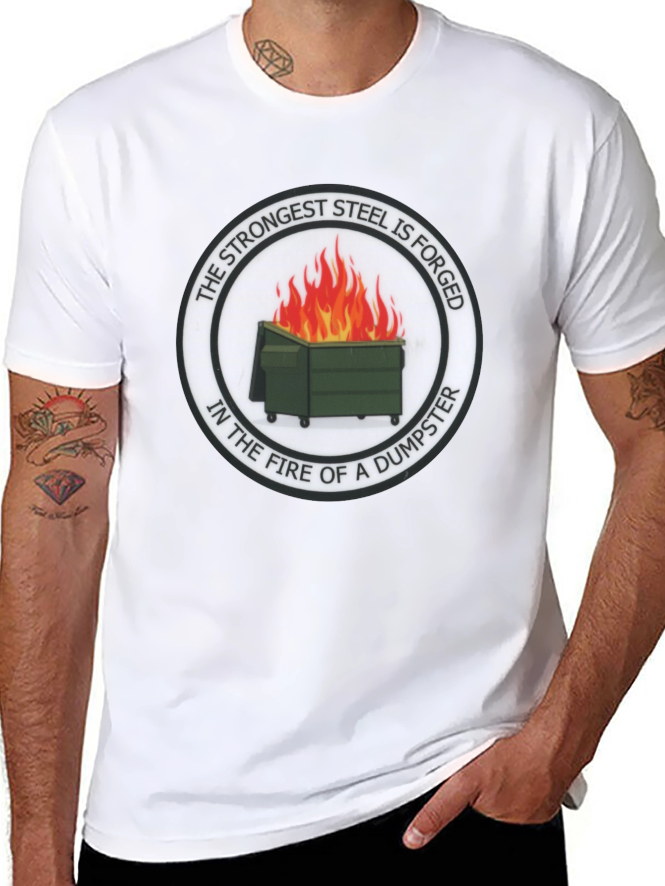 Strongest Steel Forged Tee - Dumpster Fire Design