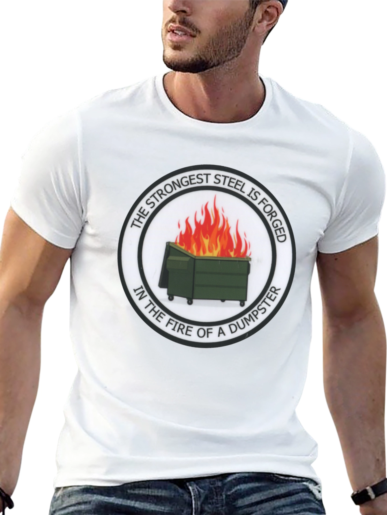 Strongest Steel Forged Tee - Dumpster Fire Design