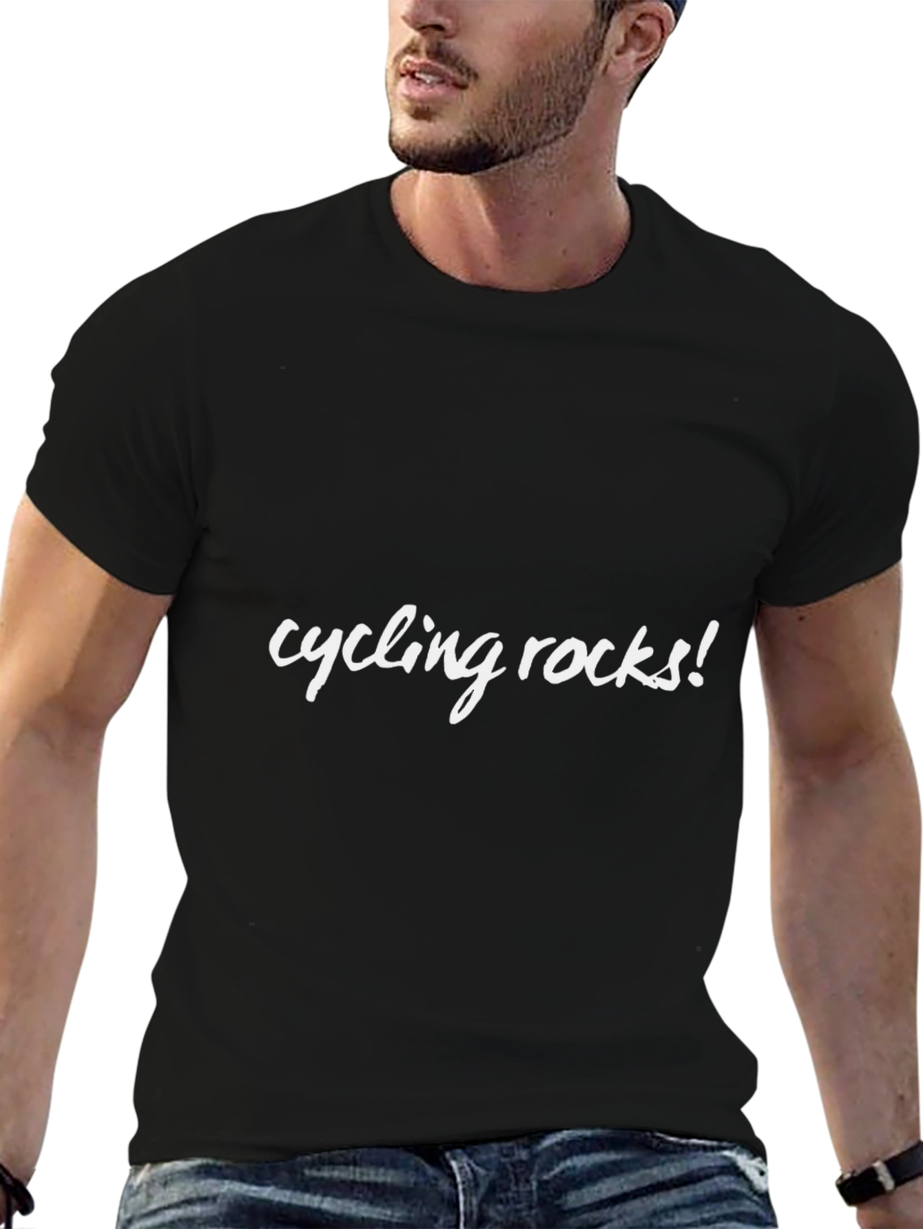 Cycling Rocks! Black Graphic Tee Shirt