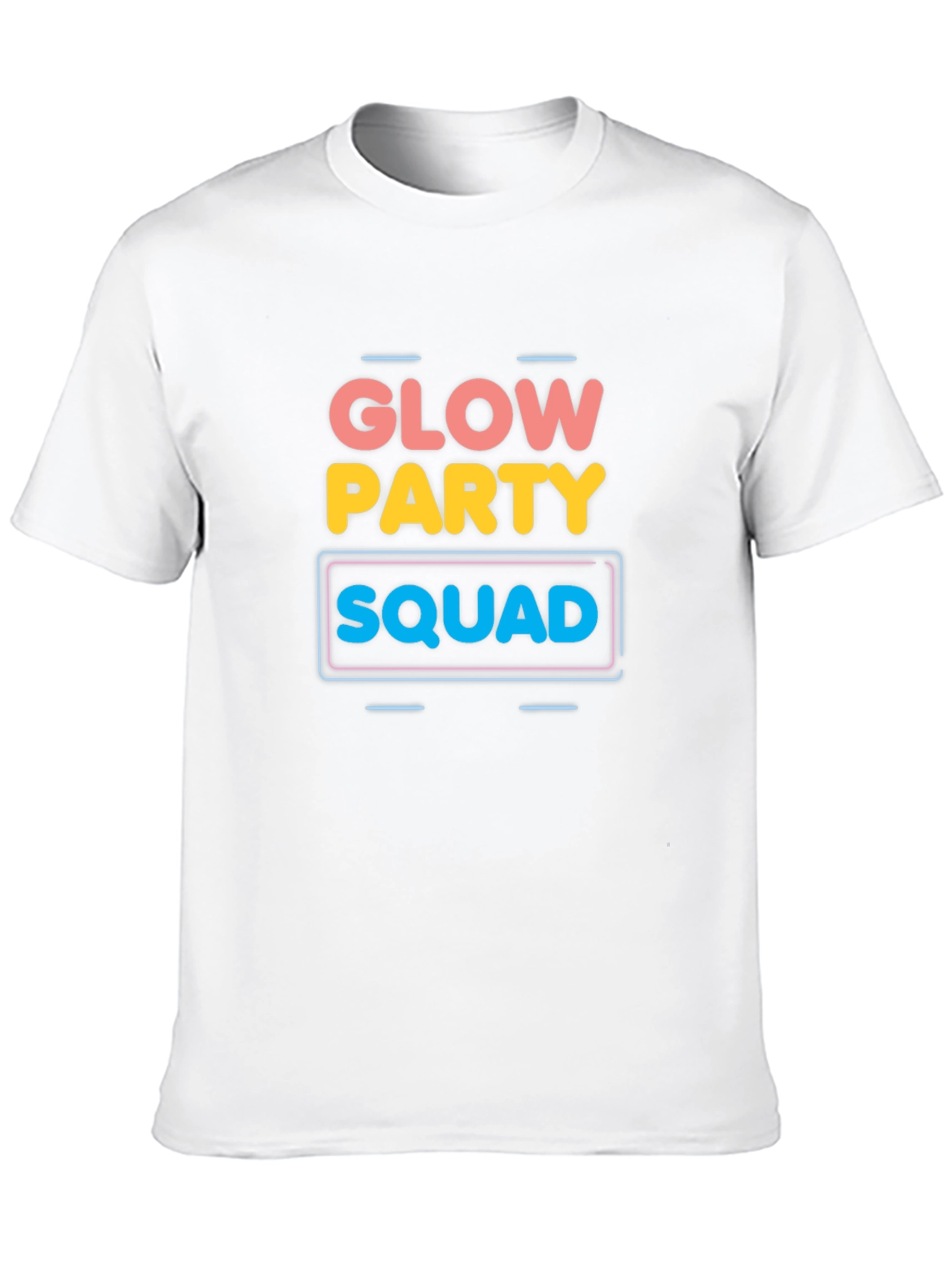 Glow Party Squad Graphic Print Black T-Shirt